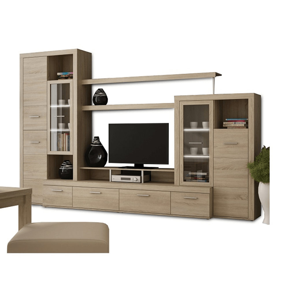 Mobilă de living, stejar sonoma, ATLANTIS NEW