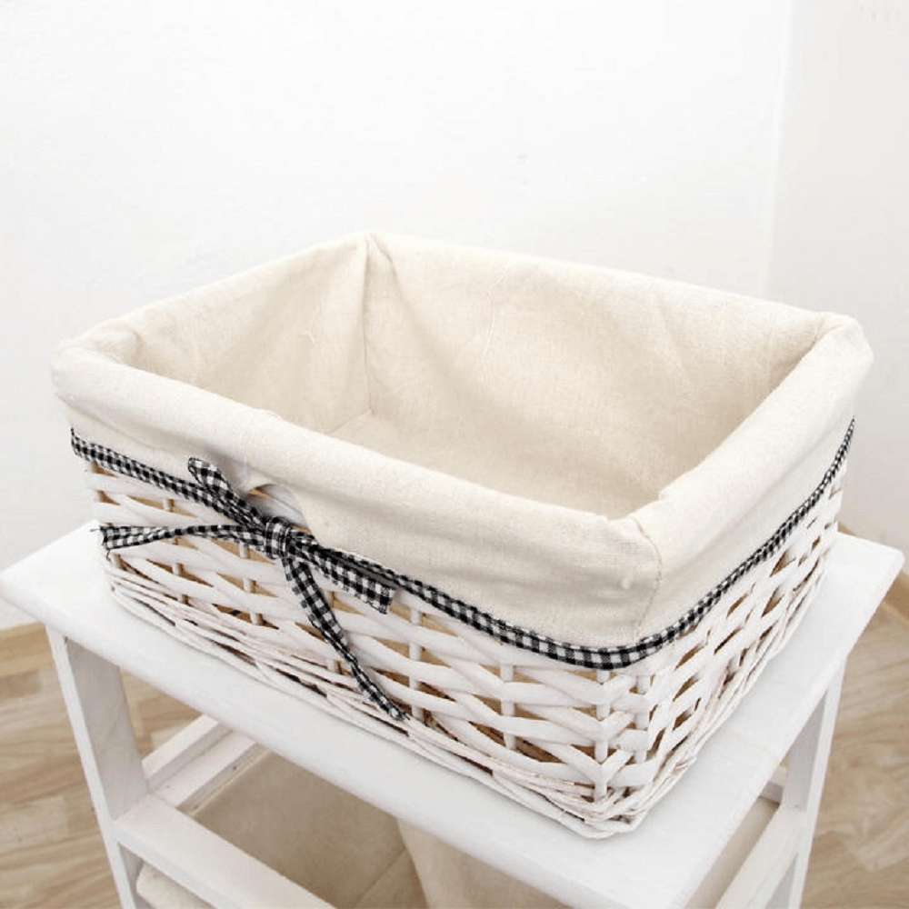 Comodă, 2 coşuri, alb antichizat, RUBY2