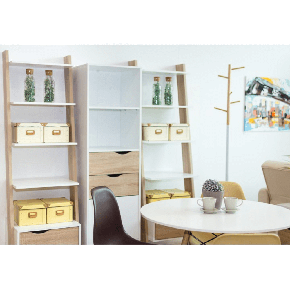 Etajeră cu sertar, stejar sonoma/alb, OSLO 75385