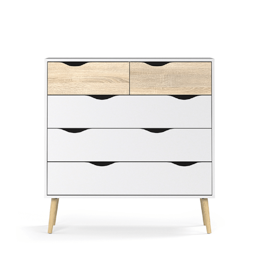 Comodă, stejar sonoma/alb, OSLO 75456