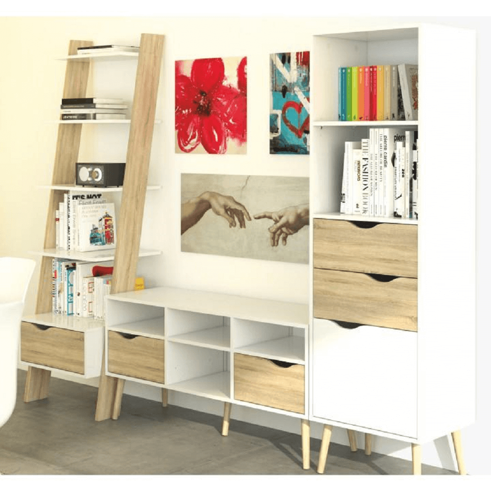 Comodă TV, stejar sonoma/alb, OSLO 75391