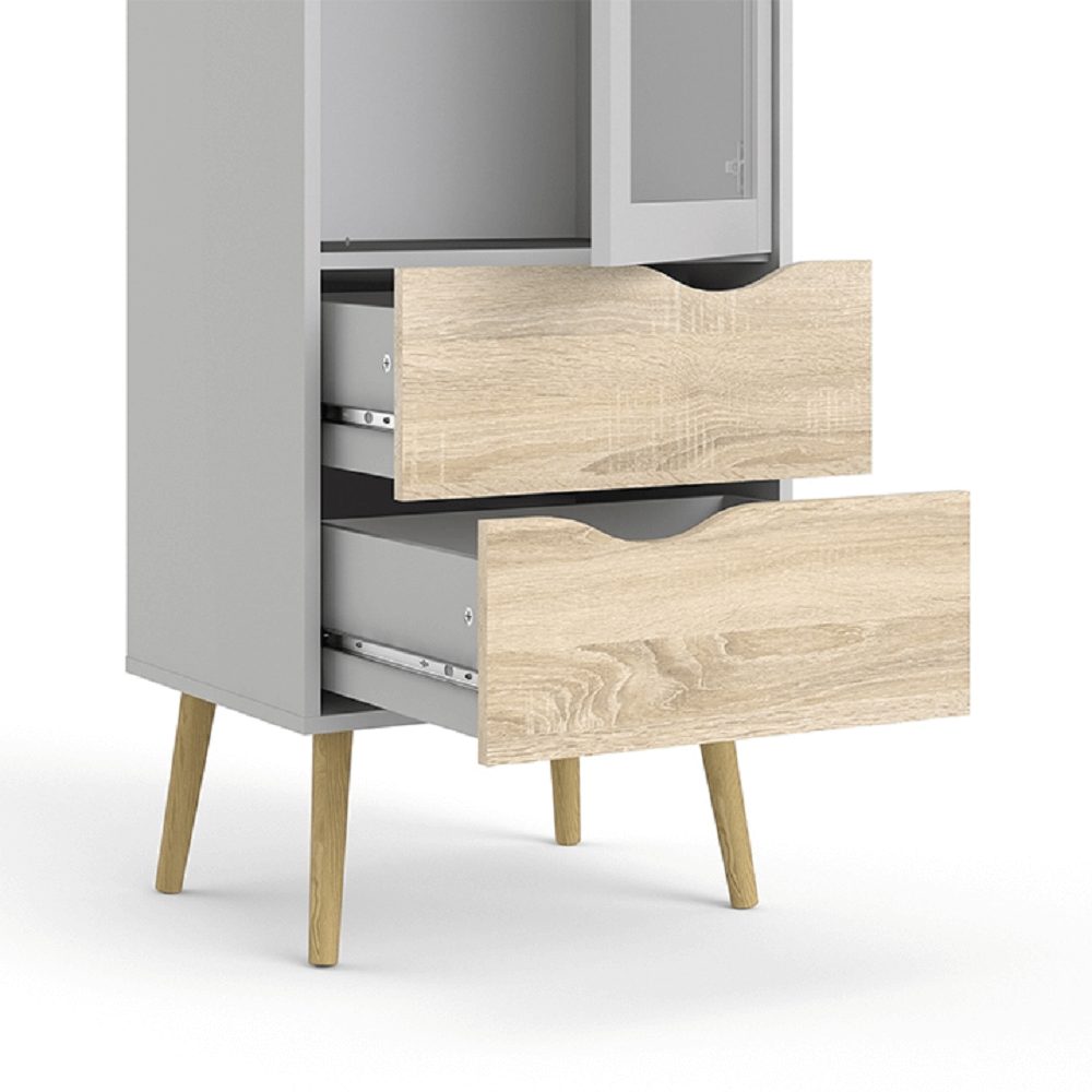 Vitrină, stejar sonoma/alb, OSLO 75461