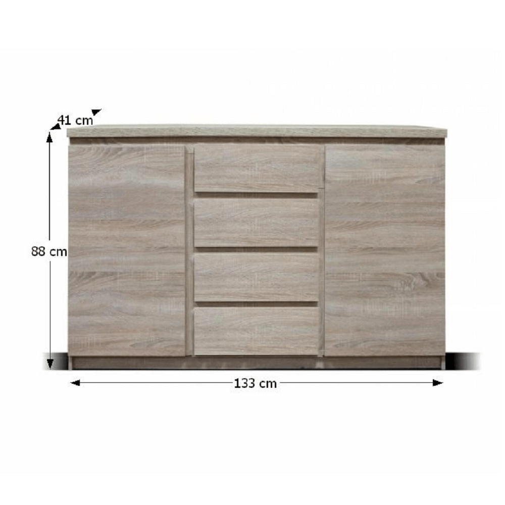 Comodă, stejar sonoma, PANAMA typ 08