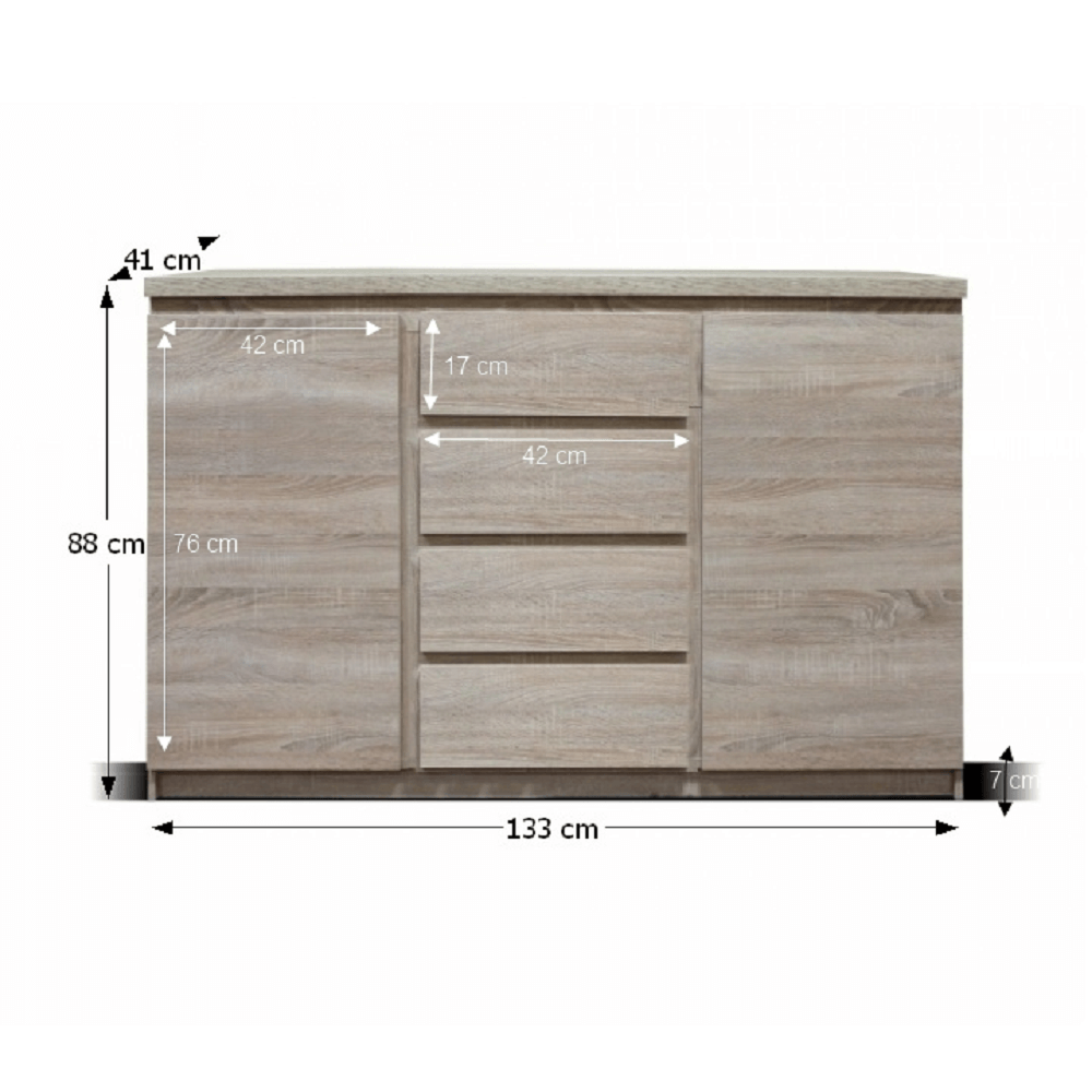 Comodă, stejar sonoma, PANAMA typ 08