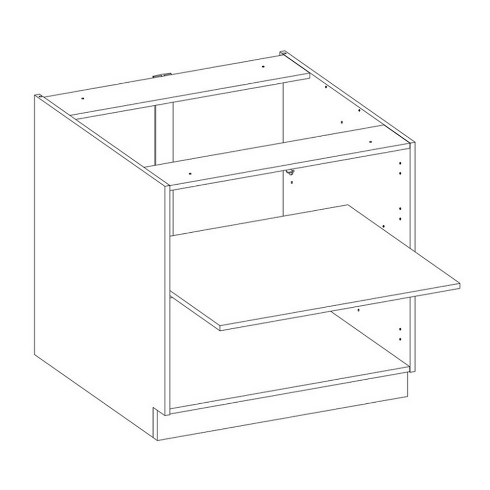 Cabinet inferior, alb extra lucios HG/stejar Lancelot, VEGA 80 D 2F BB