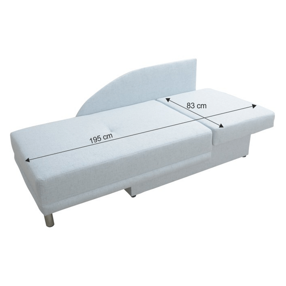 Canapea, albastru deschis, extensibilă, de dreapta, LAUREL