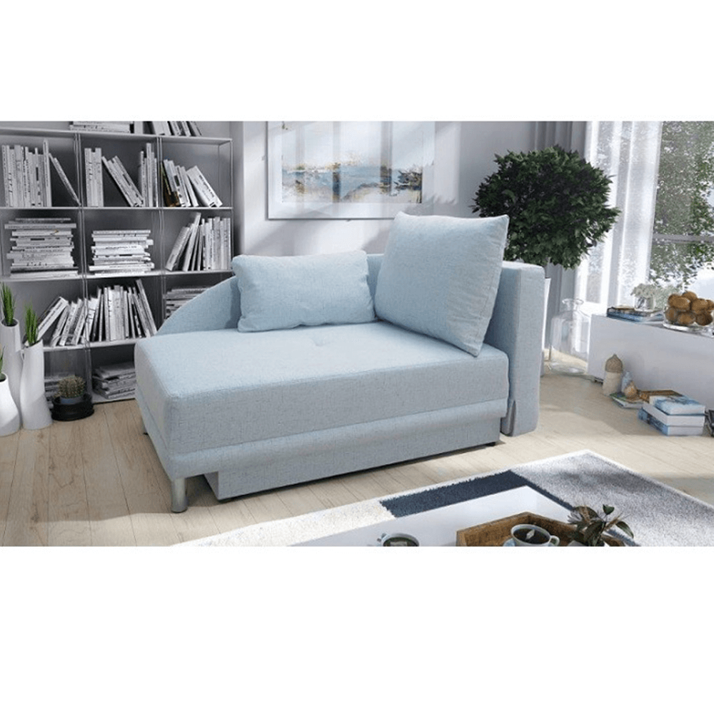 Canapea, albastru deschis, extensibilă, de dreapta, LAUREL
