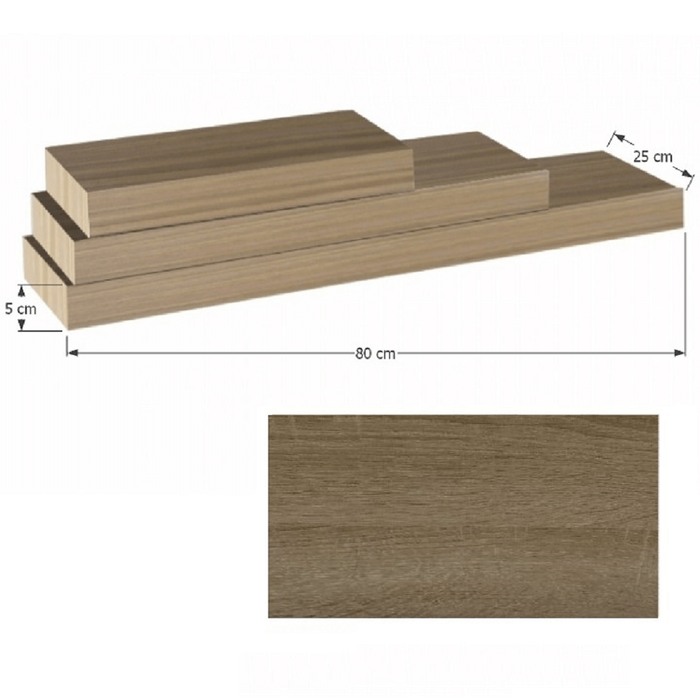 Poliţă 80x25 din MDF, stejar trufă, GANA FY 11044-4