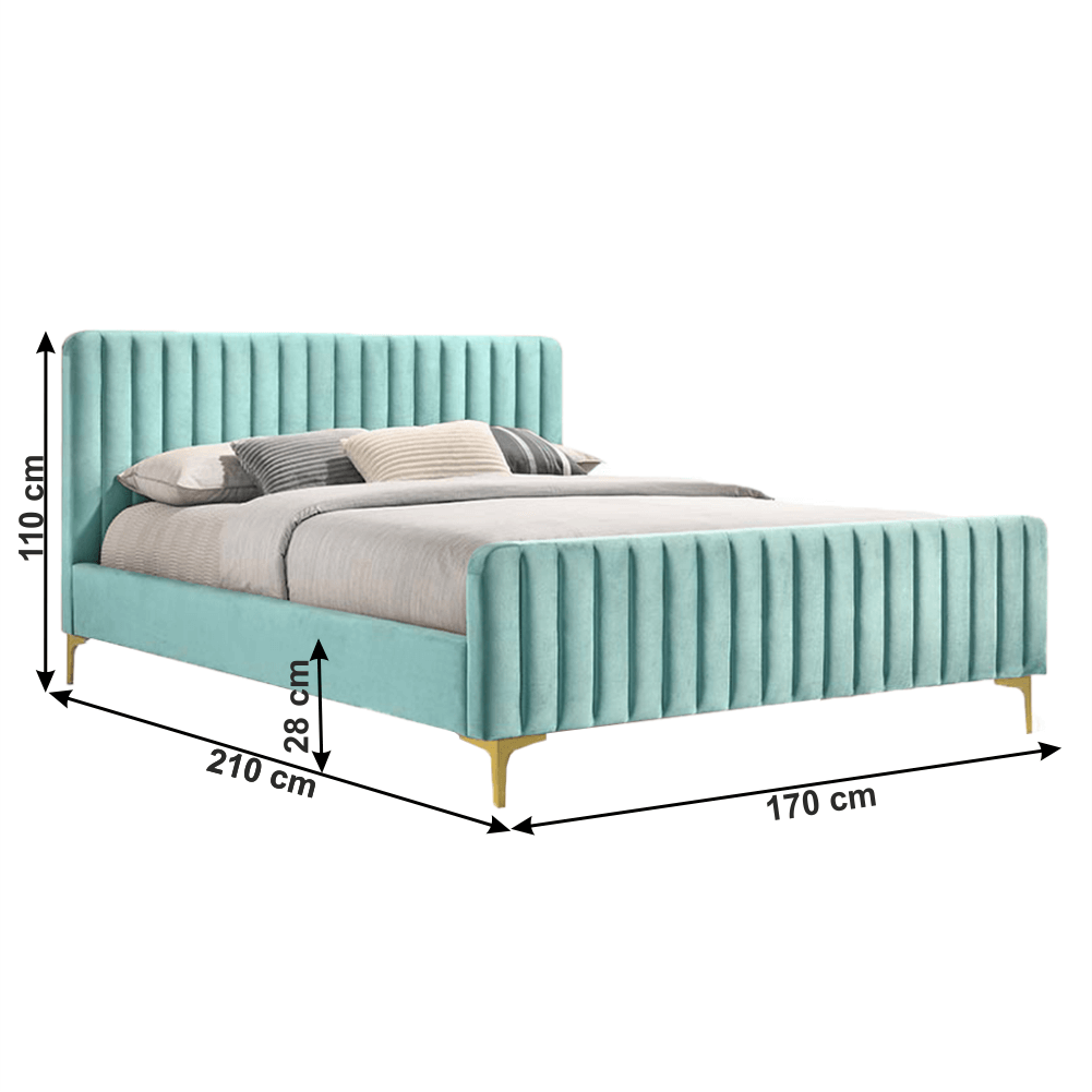 Pat, neo mint/gold crom auriu mat, 160x200, KAISA