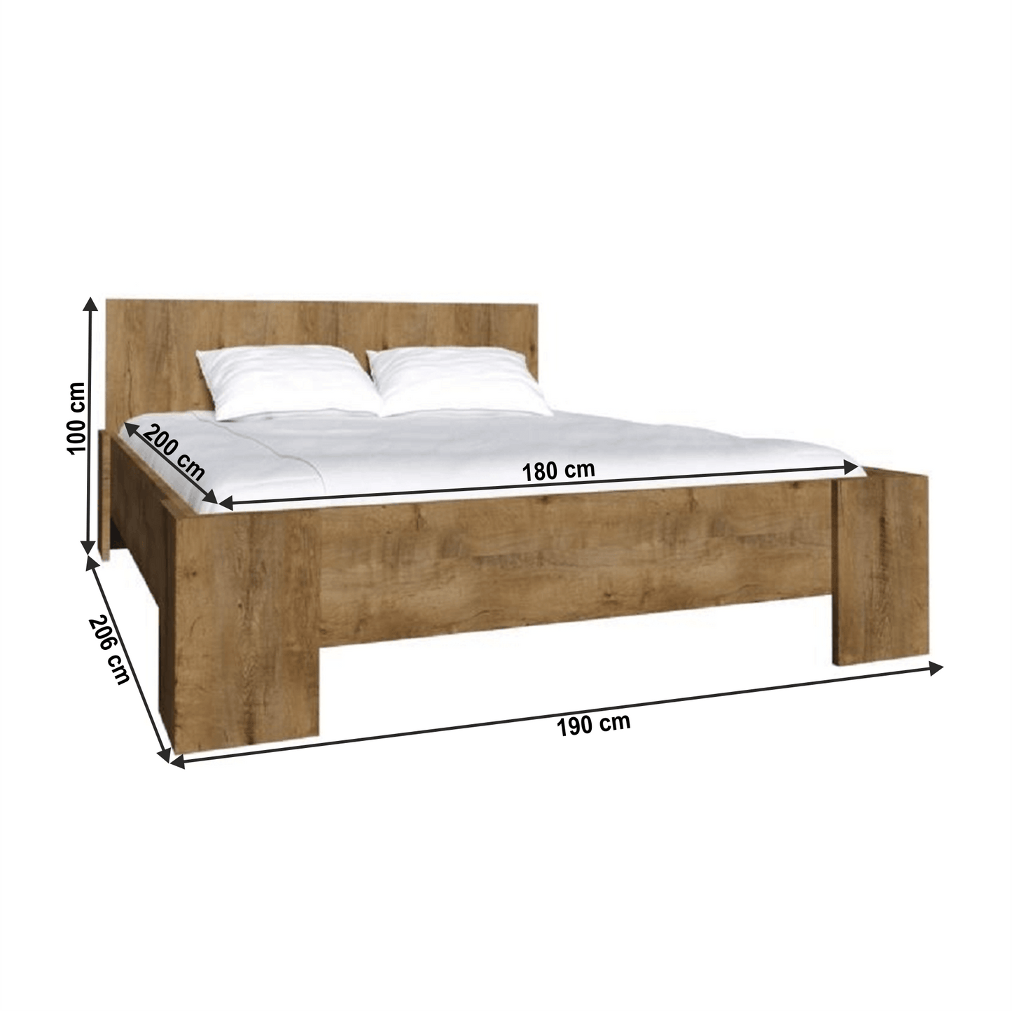 Pat, stejar lefkas închis, 180x200, MONTANA L2