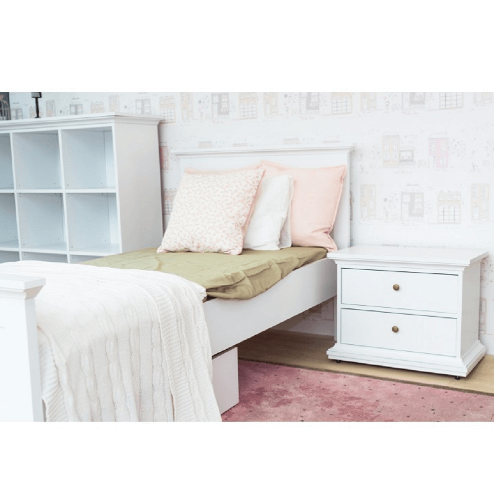 Pat PAL înfoliat/MDF lăcuit, alb, 90x200, PARIS 77801