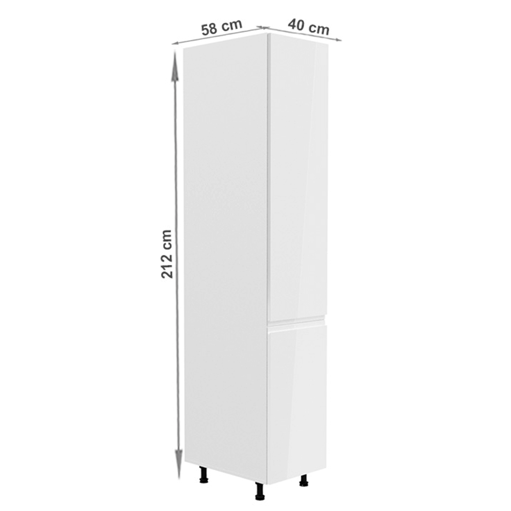 Dulap pentru alimente, alb/alb luciu extra ridicat, de dreapta, AURORA D40SP