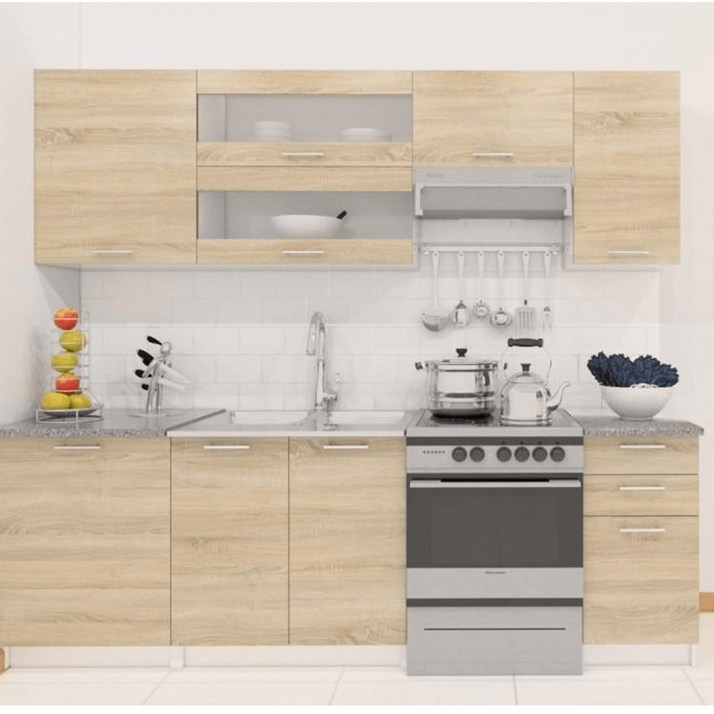 Dulap pentru produse alimentare, stejar sonoma/alb, deschidere stânga, FABIANA S - 60/210