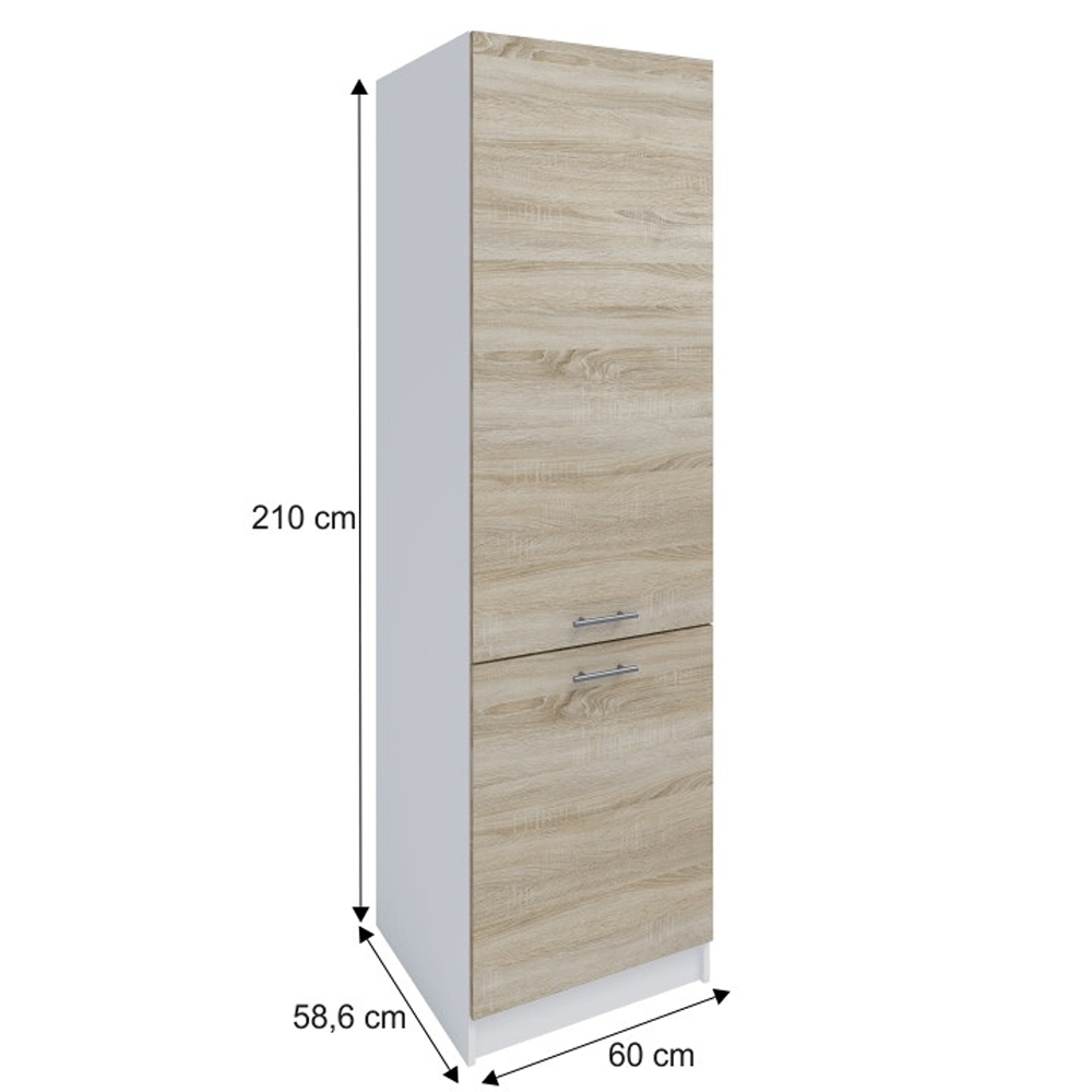 Dulap pentru produse alimentare, stejar sonoma/alb, deschidere stânga, FABIANA S - 60/210