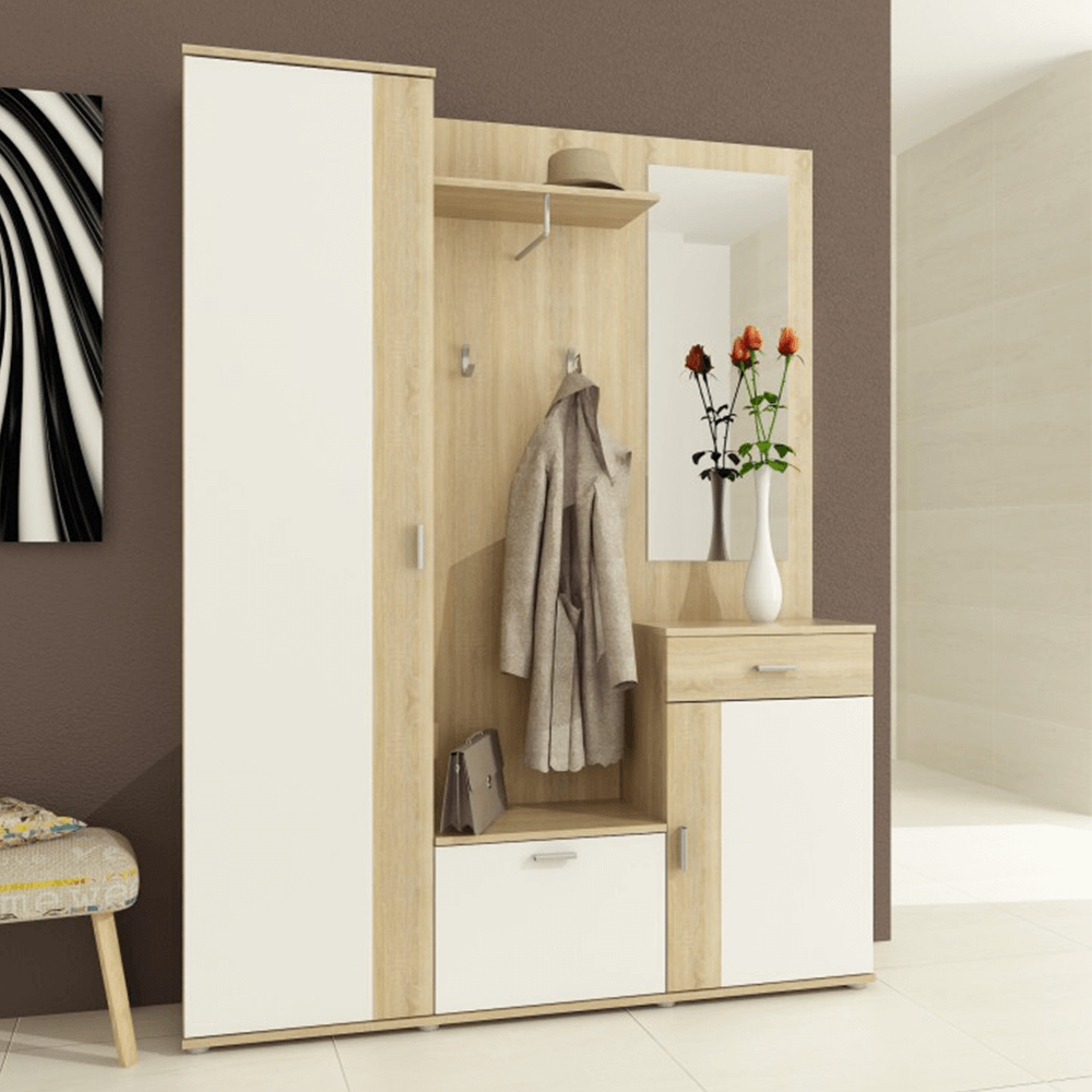 Ansamblu hol, stejar sonoma/alb, AMALIA