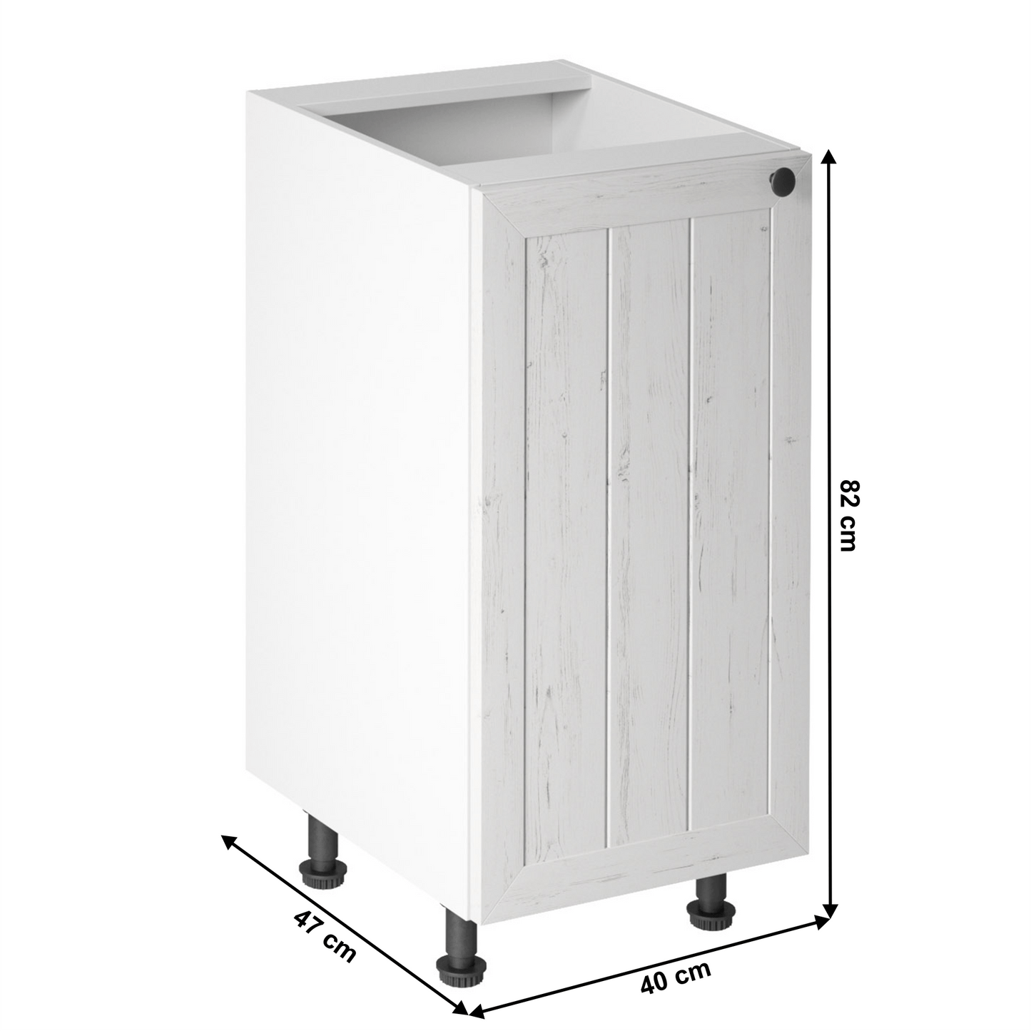 Dulăpior inferior D40, model stânga, alb/pin Andersen, PROVENCE