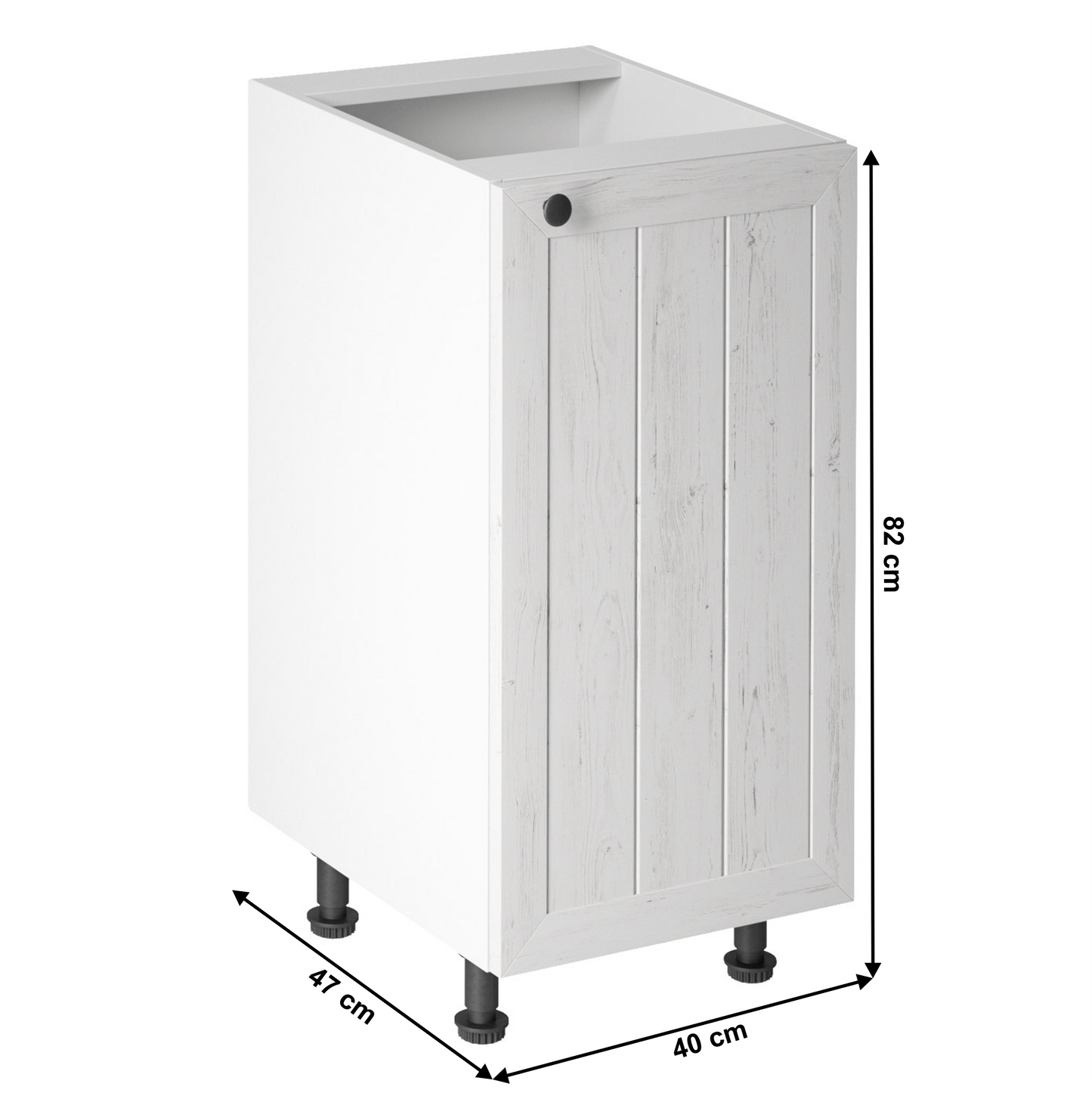 Dulăpior inferior D40, dreapta, alb/pin Andersen, PROVENCE