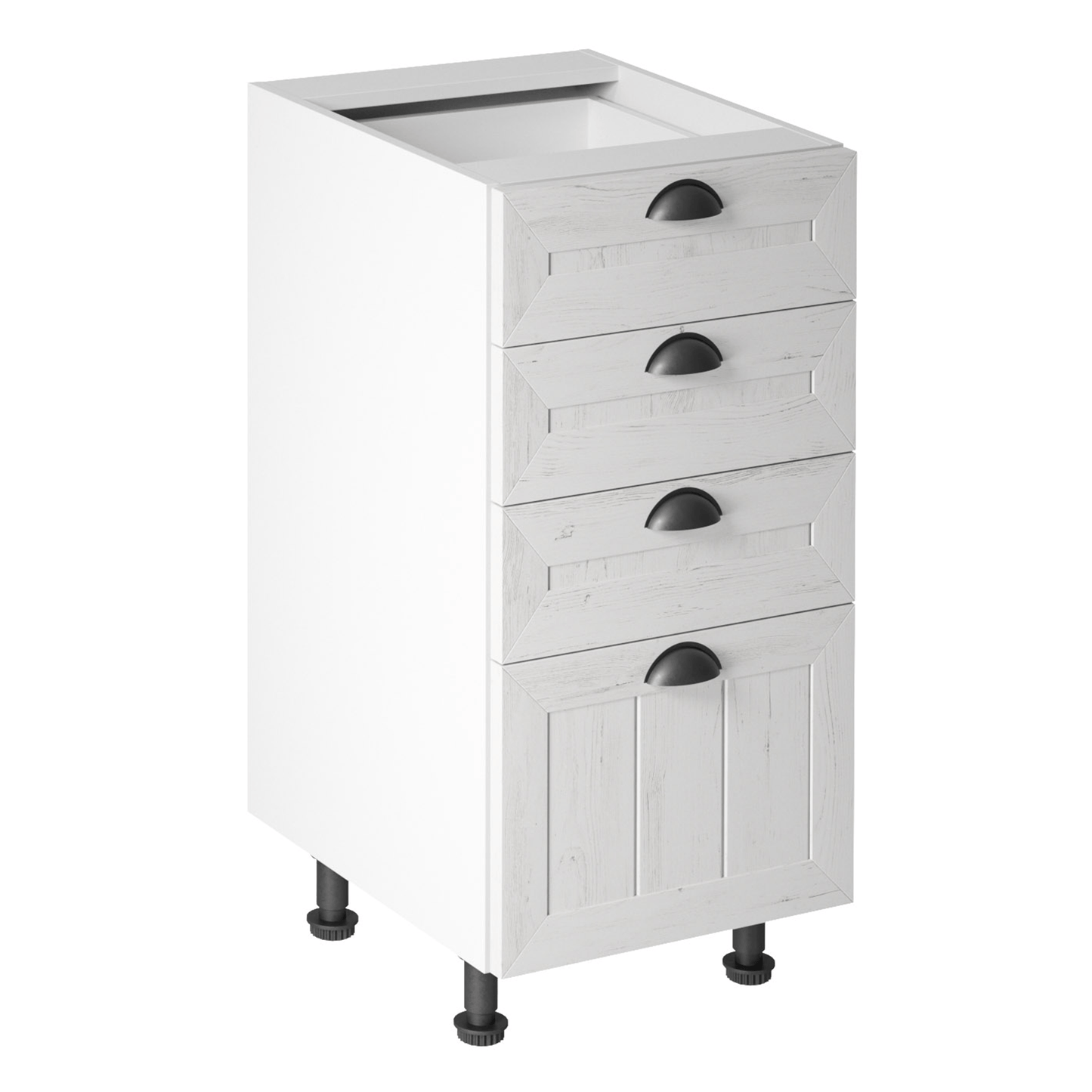 Dulăpior inferior cu patru sertare D40S4, alb/pin Andersen, PROVENCE