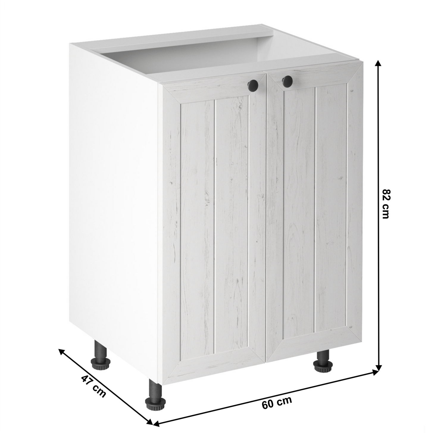 Dulăpior inferior cu uşă D60, alb/pin Andersen, PROVENCE