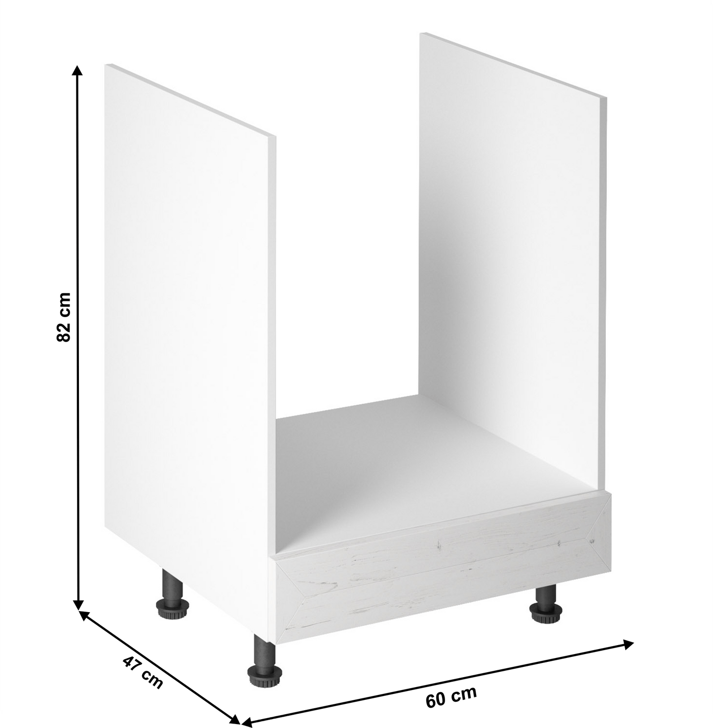 Dulăpior inferior pentru aparate electrocasnice încorporate D60ZK, alb, PROVENCE