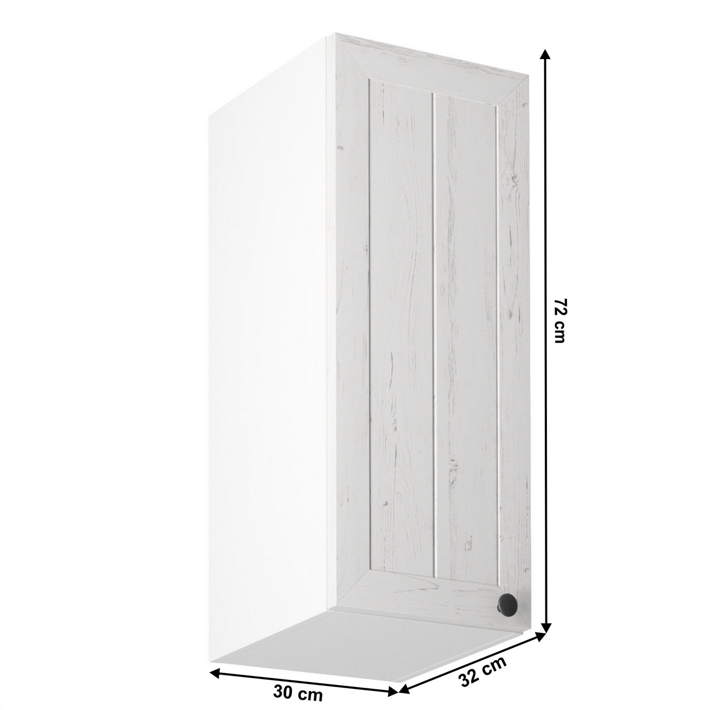 Dulap superior G30, model stânga, alb/pin Andersen, PROVENCE