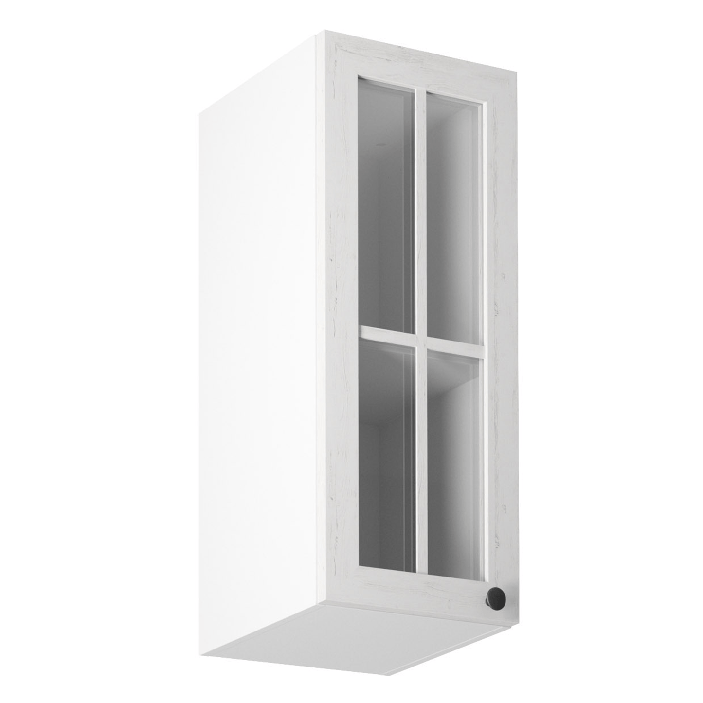 Dulap superior cu sticlă G30S, model stânga, alb/pin Andersen, PROVENCE