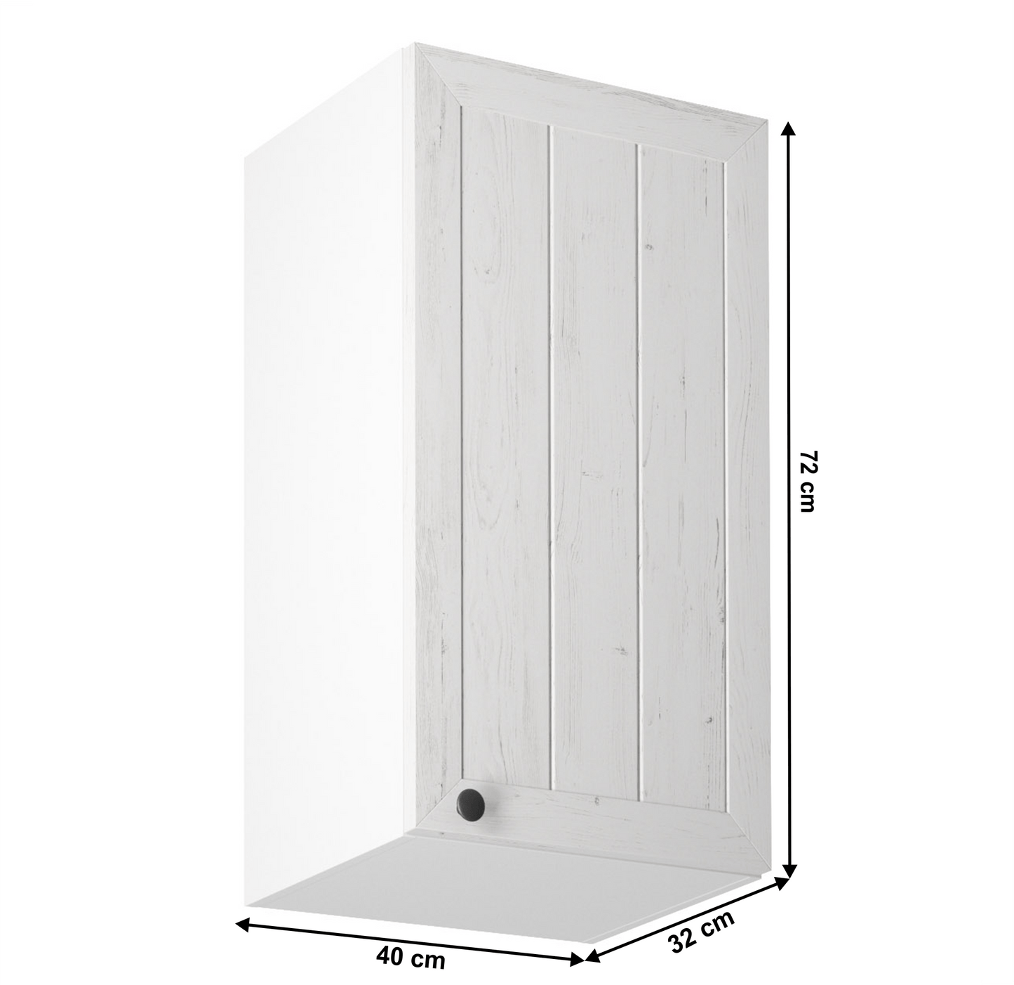 Dulap superior G40, model dreapta, alb/pin Andersen, PROVENCE