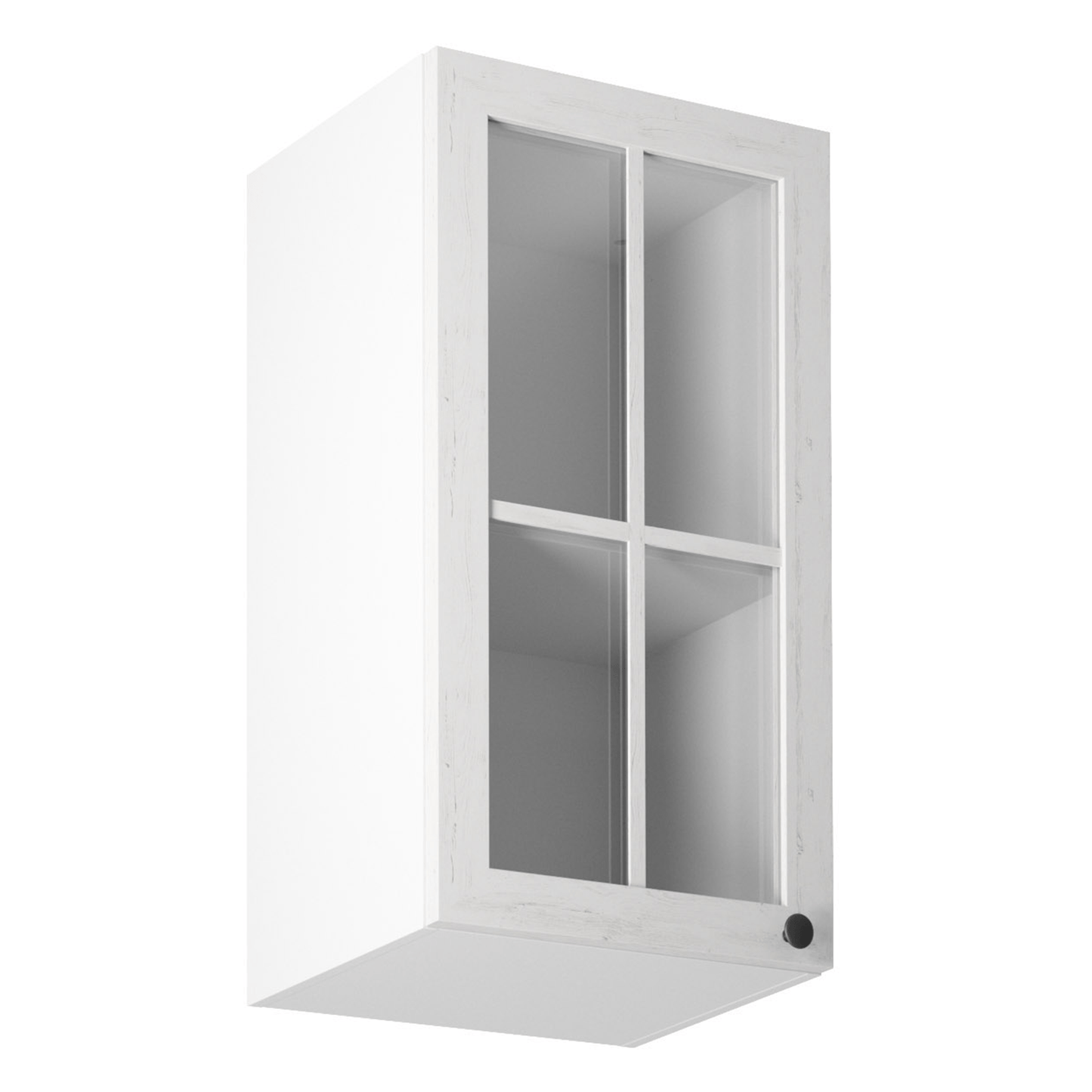 Dulap superior cu sticlă G40S, model stânga, alb/pin Andersen, PROVENCE