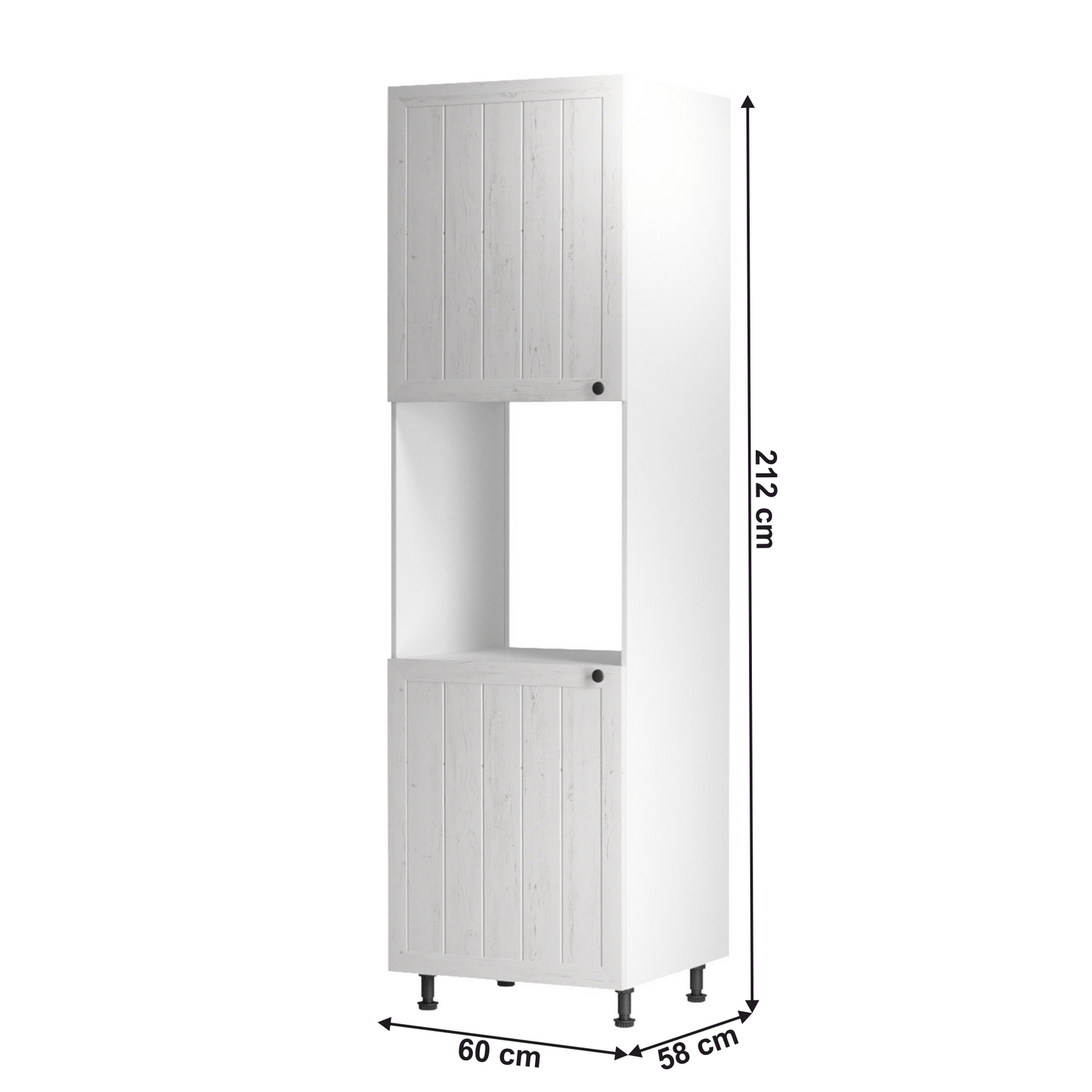 Dulap pentru alimente D60P, alb/pin Andersen, stânga, PROVENCE