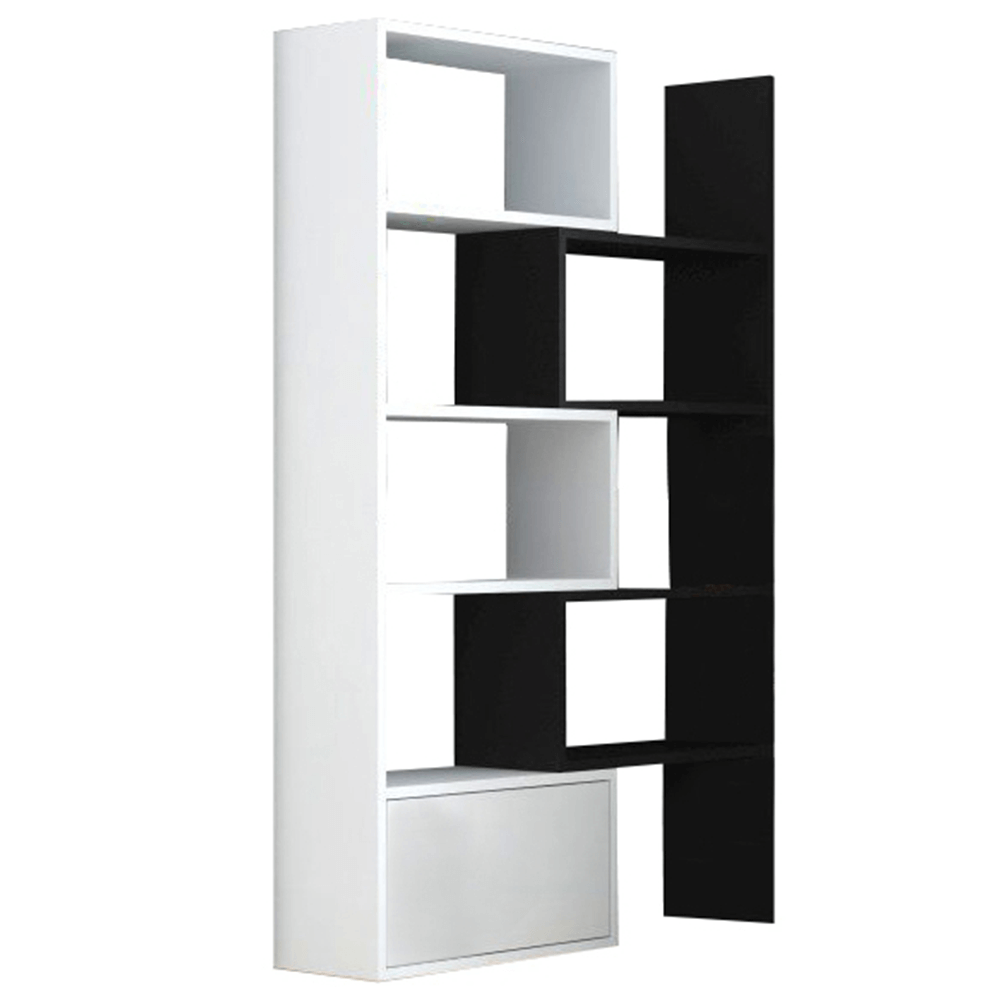 Etajeră, alb/negru, ASTA