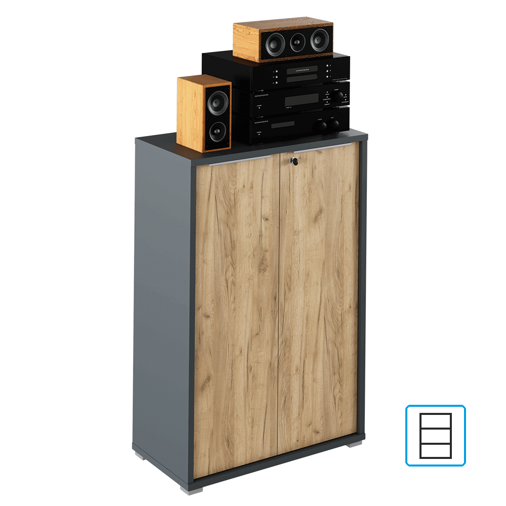 Dulap , grafit/stejar artisan, RIOMA NEW TYP 09