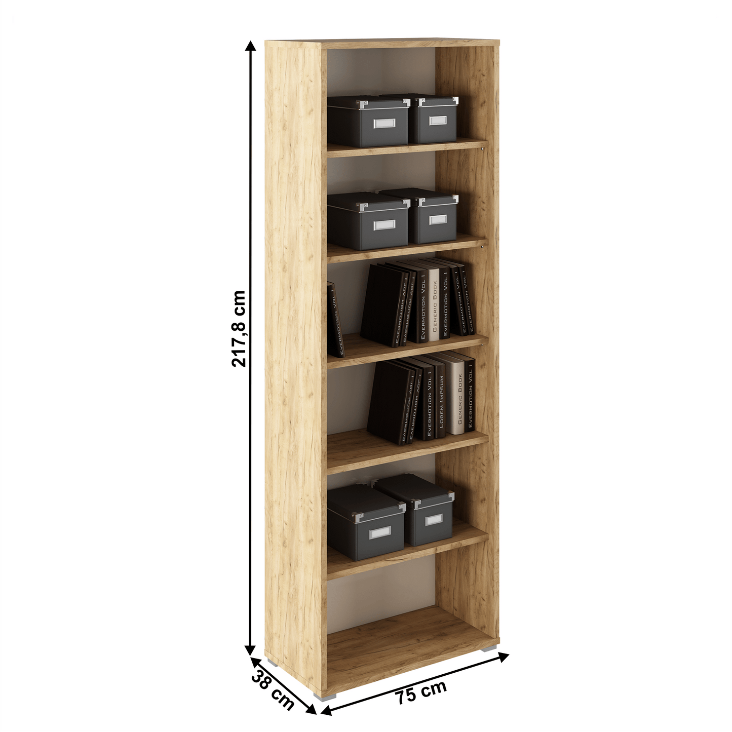 Raft înalt, stejar artizan/alb, RIOMA TYP 01