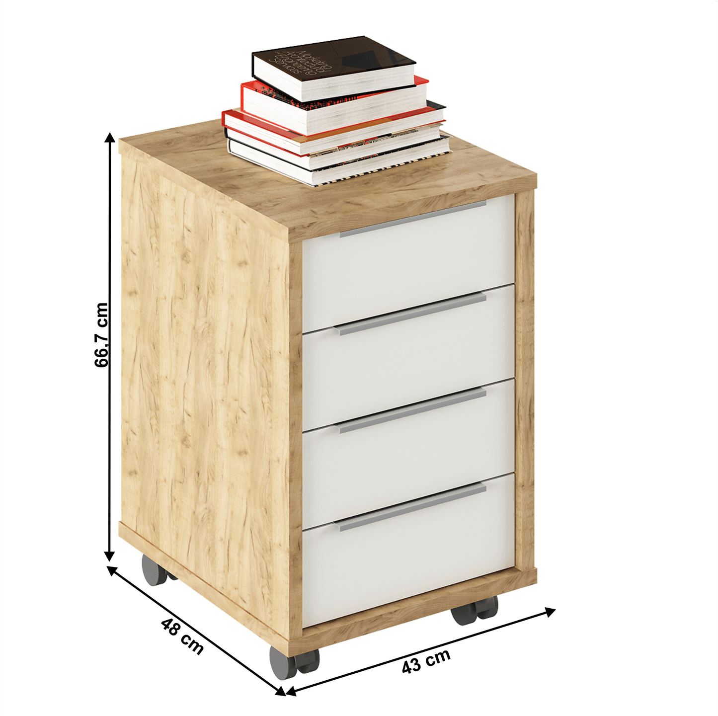 Container, stejar artizan/alb, RIOMA TYP 14