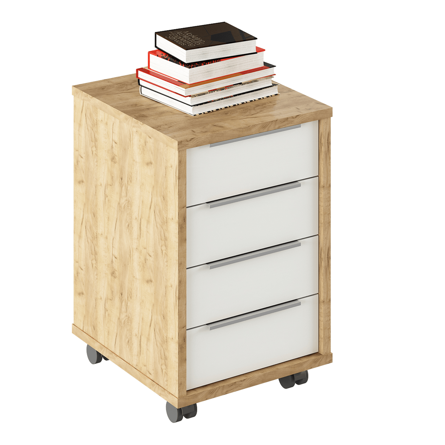 Container, stejar artizan/alb, RIOMA TYP 14