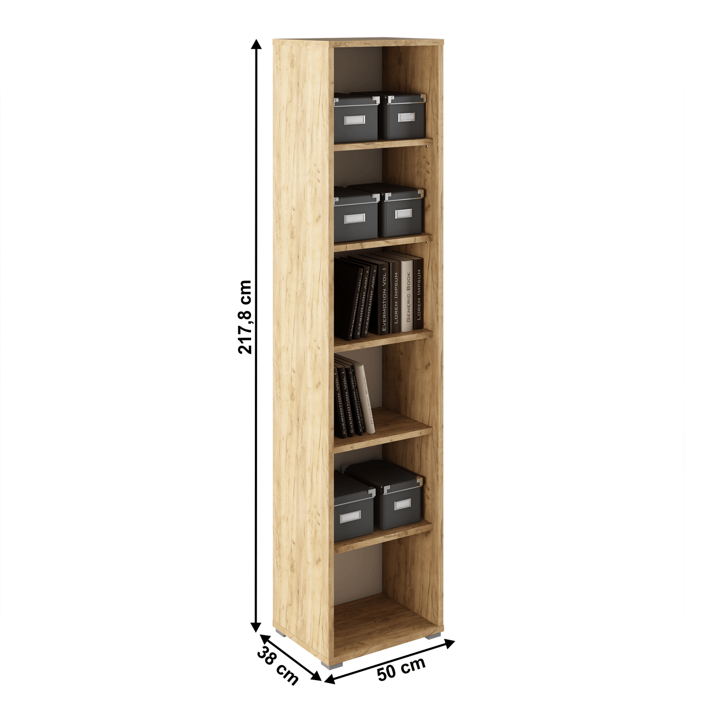Raft înalt, stejar artizan/alb, RIOMA TYP 02