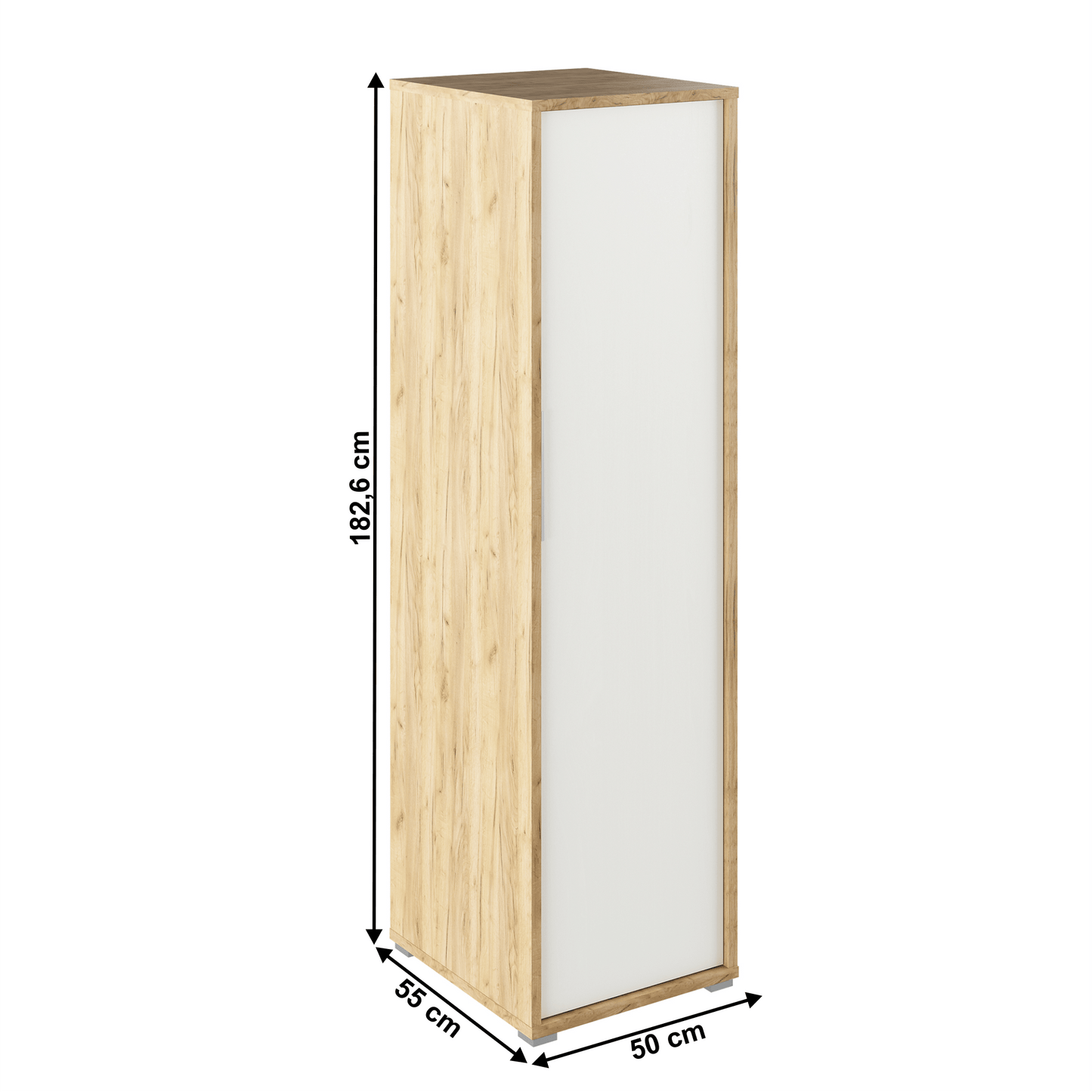 Dulap de haine, stejar artizan/alb, RIOMA TYP 20