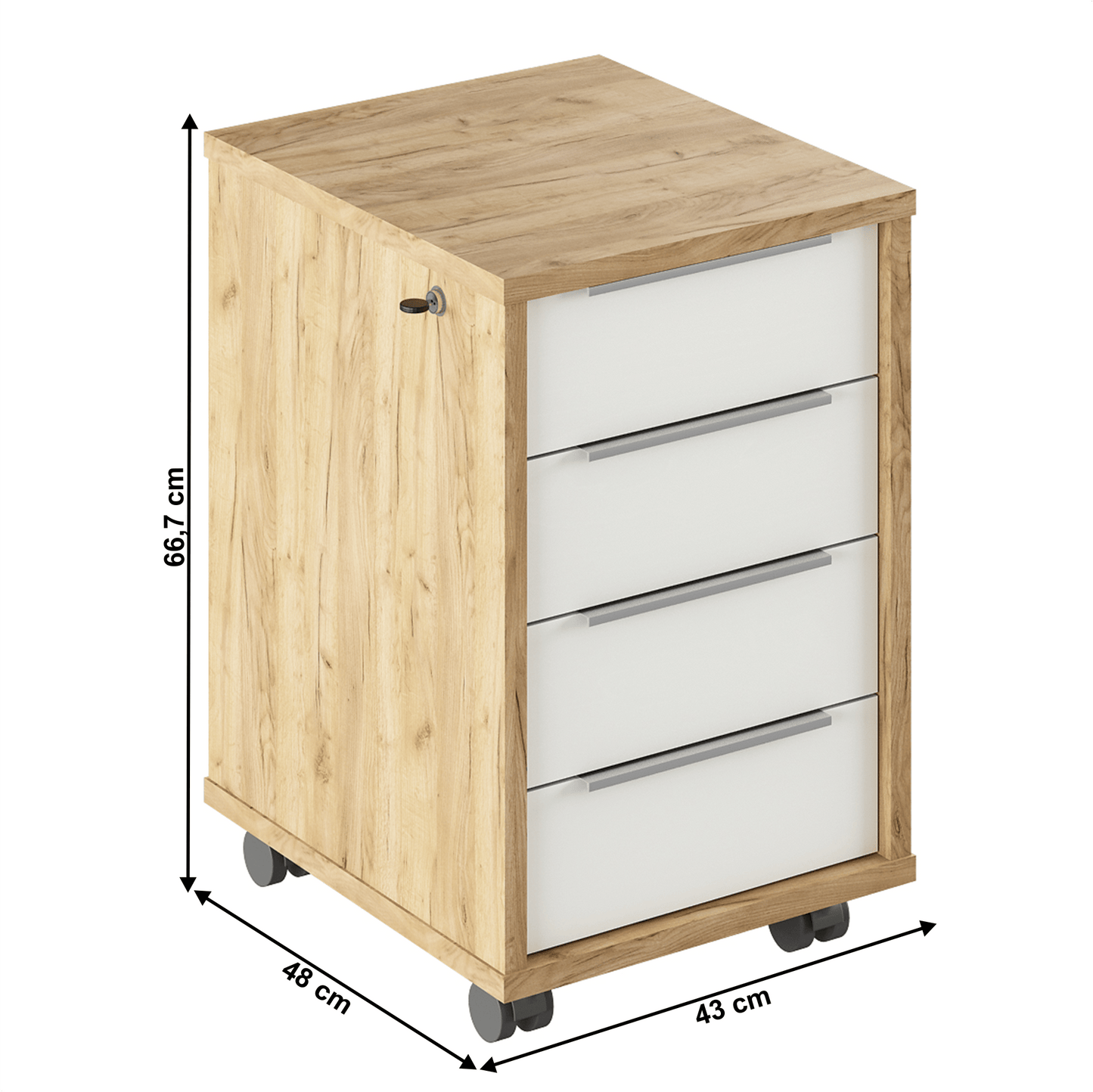 Dulap cu încuietoare, stejar artizan/alb, RIOMA TYP 30