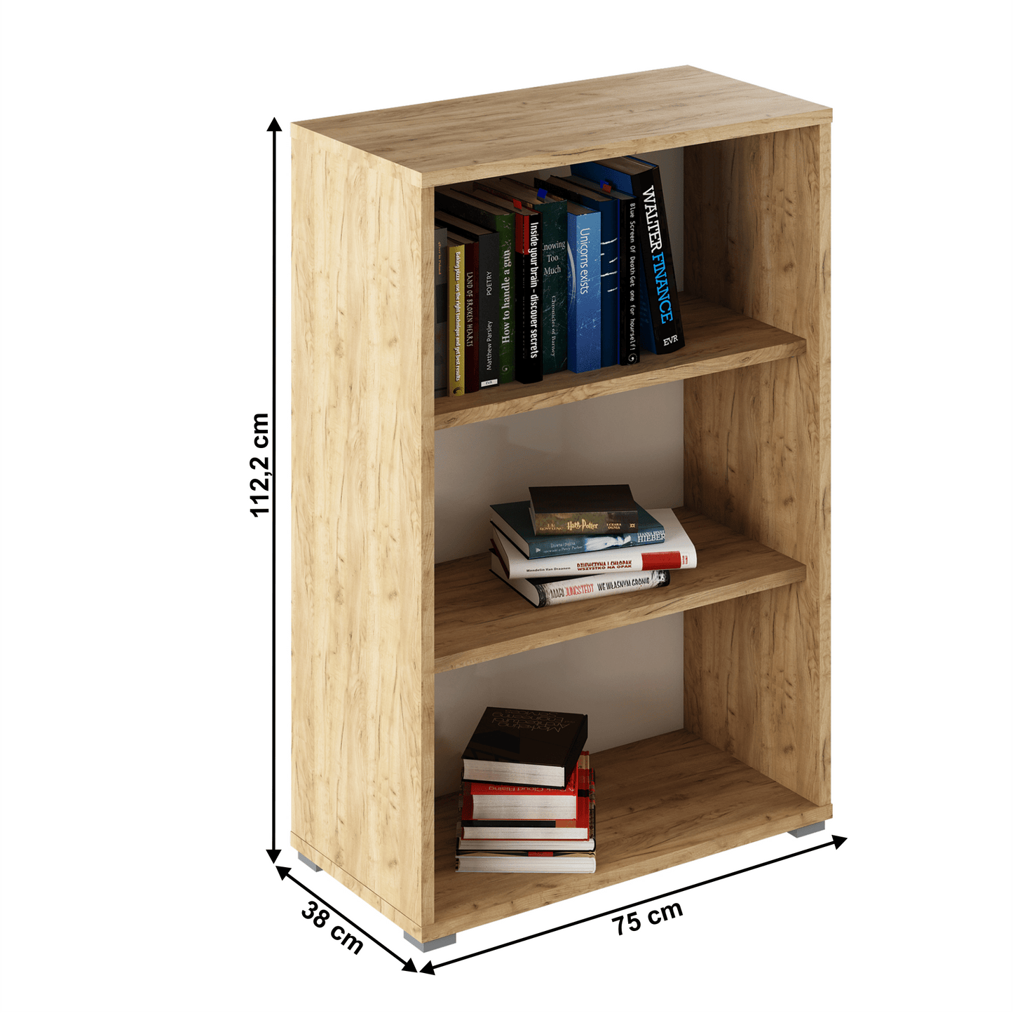 Raft deschis,stejar artizan/alb, RIOMA TYP 04