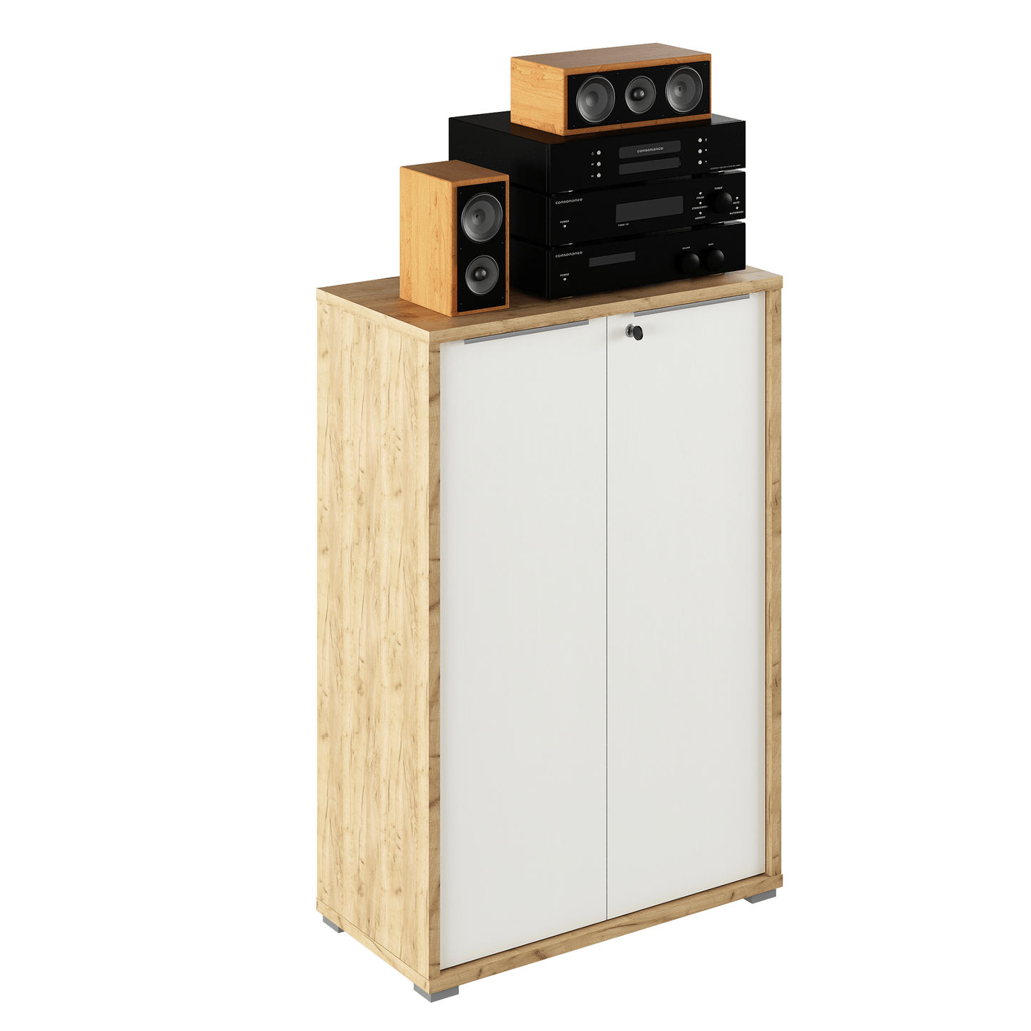 Dulap, stejar artizan/alb, RIOMA TYP 09