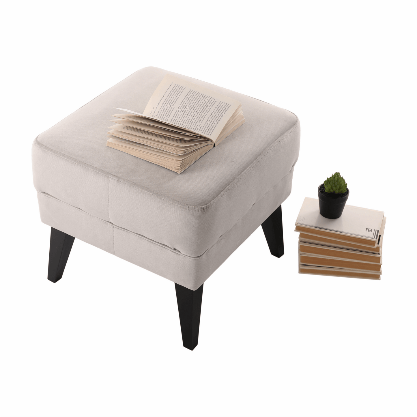 Taburet, crem/negru, RODEZA