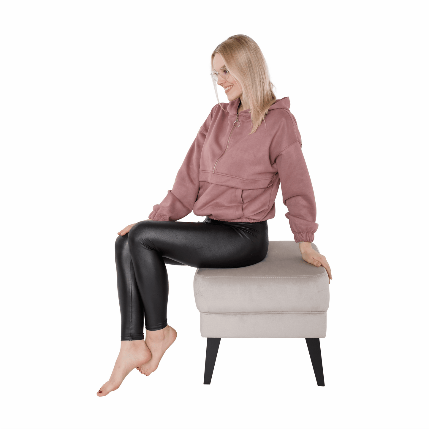 Taburet, crem/negru, RODEZA