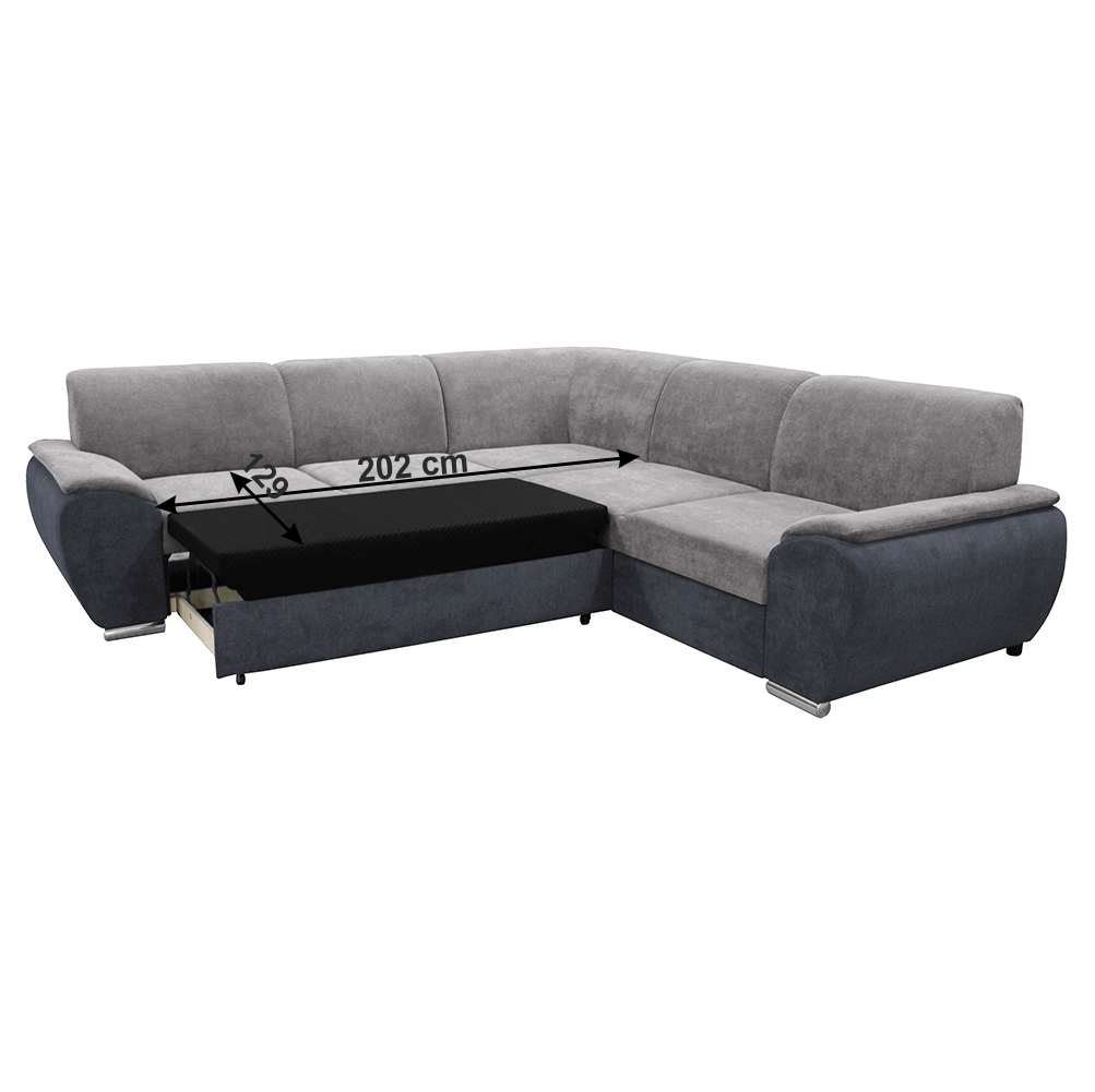 Colţar, gri închis/gri, model dreapta, EMILY