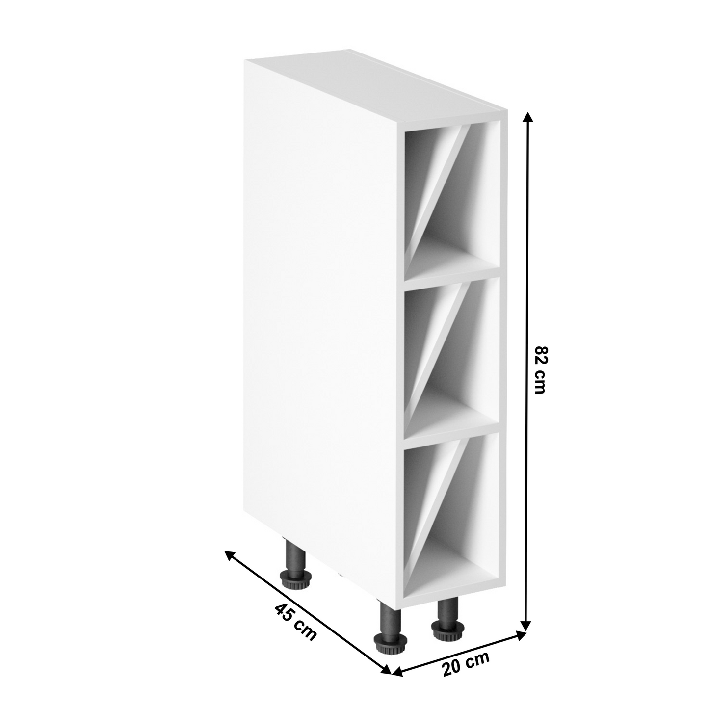 Dulap inferior pentru sticle de vin, alb, ROYAL D20W