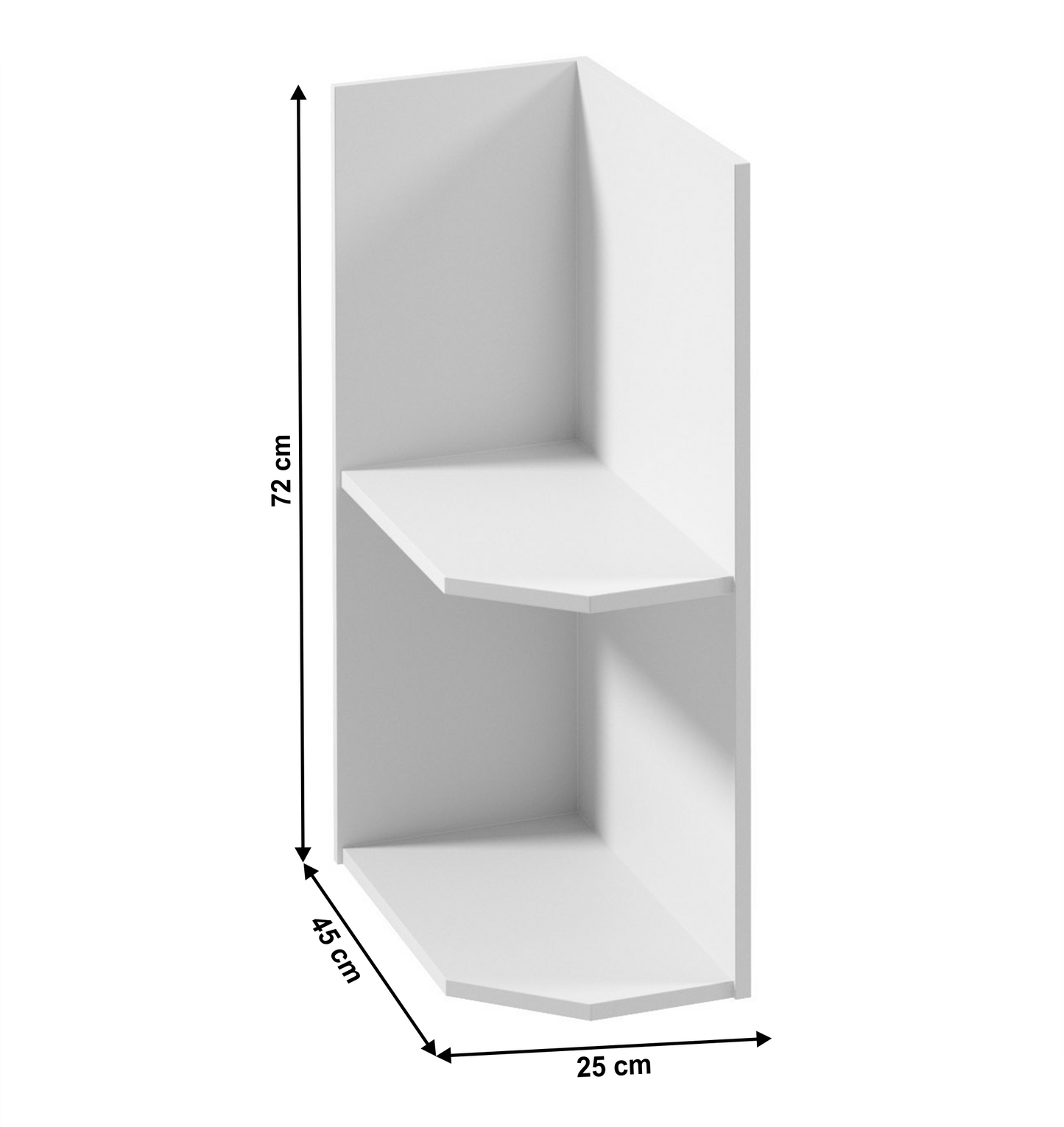 Dulap inferior de colţ, alb, model stânga, ROYAL D25PZ