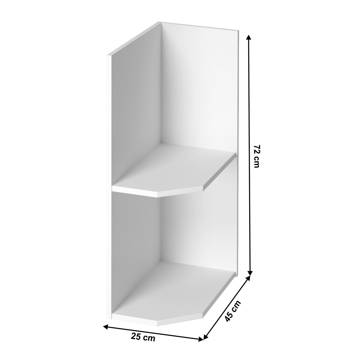 Dulap de colţ, alb, dreapta, ROYAL D25PZ
