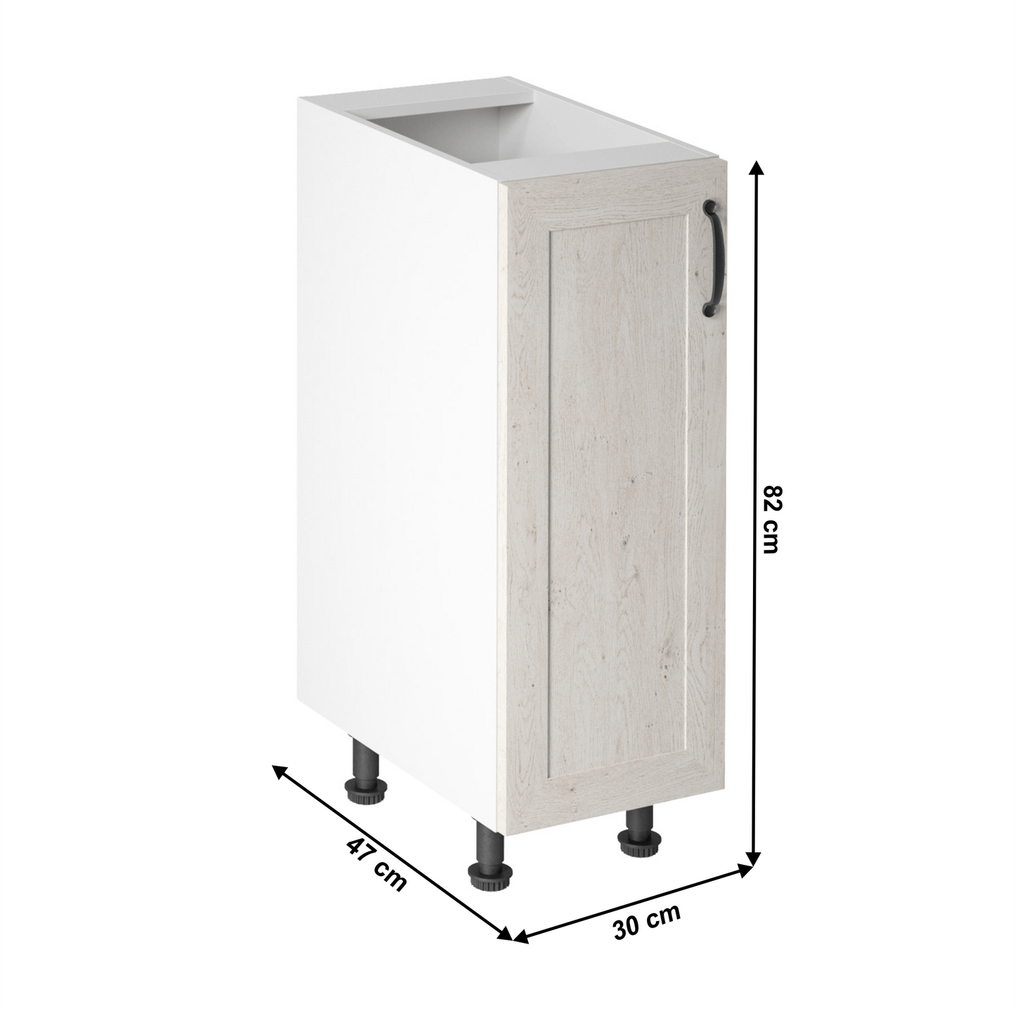 Dulap de jos, alb/pin nordic, stâng, ROYAL D31