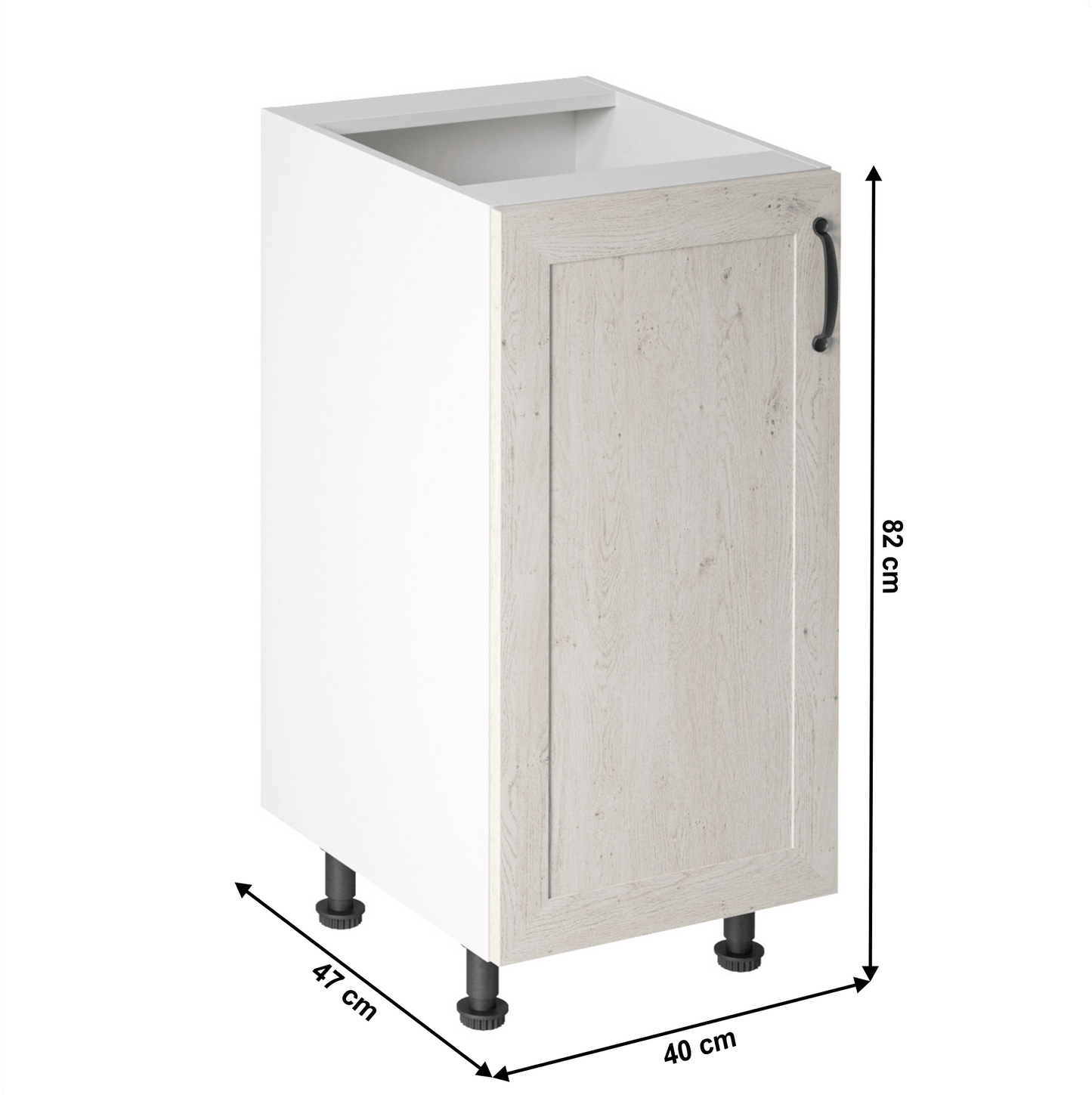 Dulap inferior, alb/pin nordic, deschidere stânga, ROYAL D40