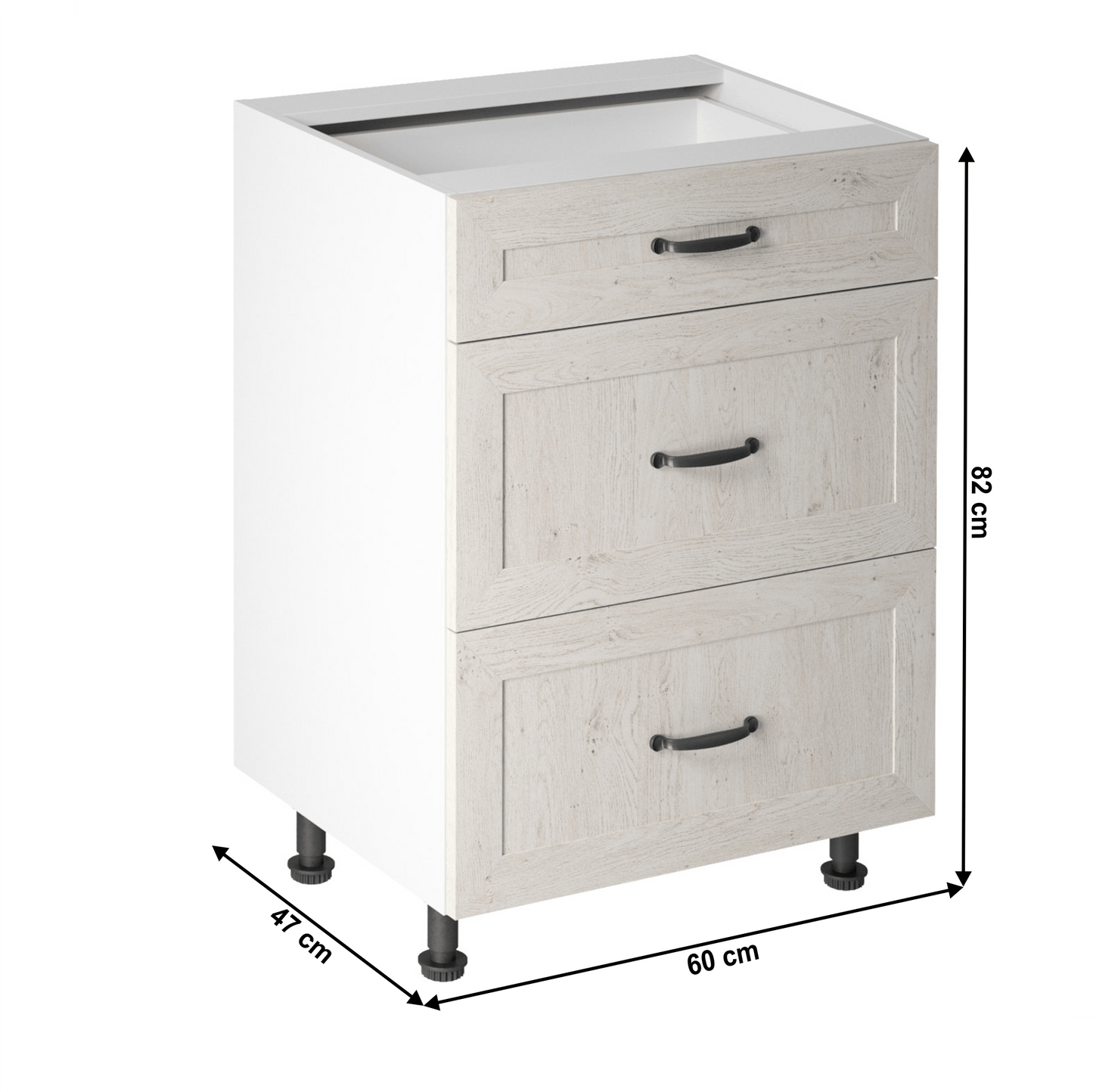 Dulap cu sertare inferior, alb/pin nordic, ROYAL D60S3