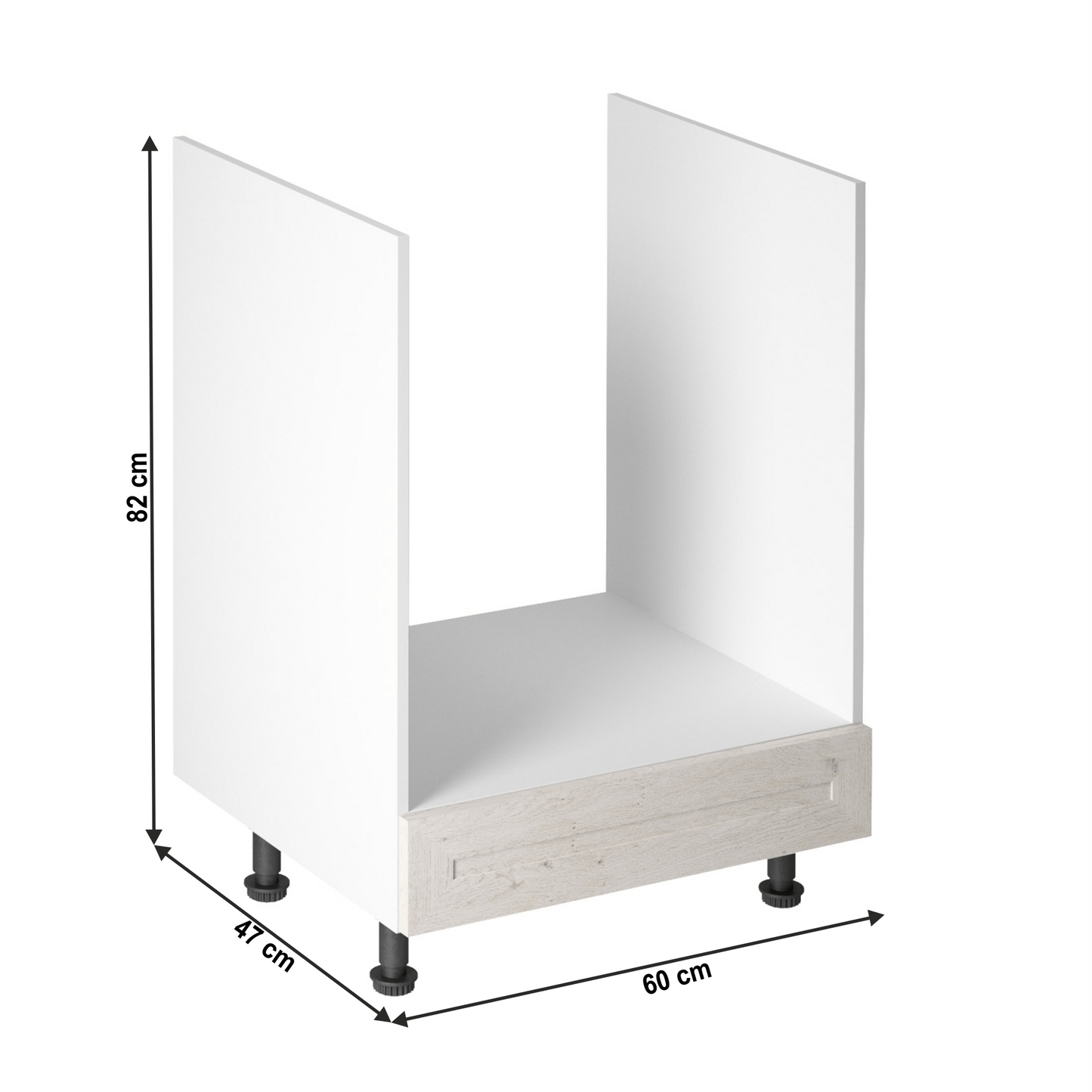 Dulap inferior pentru aragaz, alb/pin nordic, ROYAL D60ZK