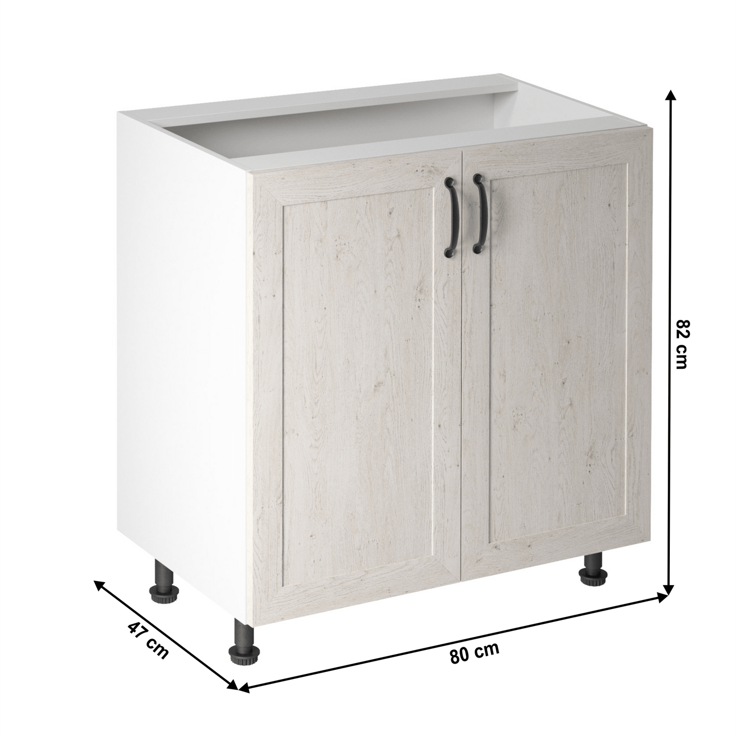 Dulap inferior, alb/pin nordic, ROYAL D80